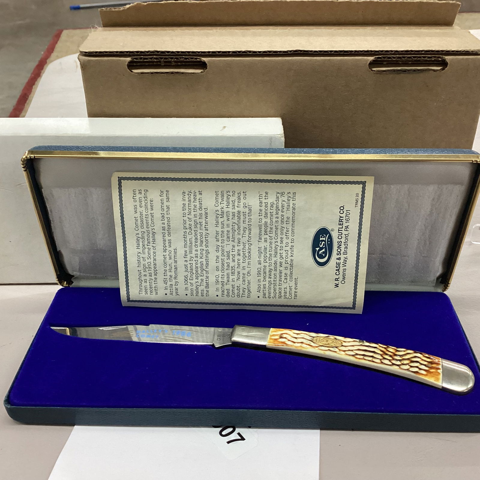 case xx 1986 burnt white bone haleys comet bannana trapper: NEVER USED OR CARRIED