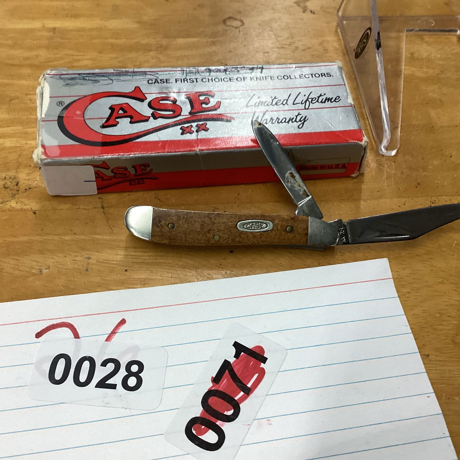 CASE XX 1989 MAPLE HANDLES PEANUT: NEVER USED OR CARRIED