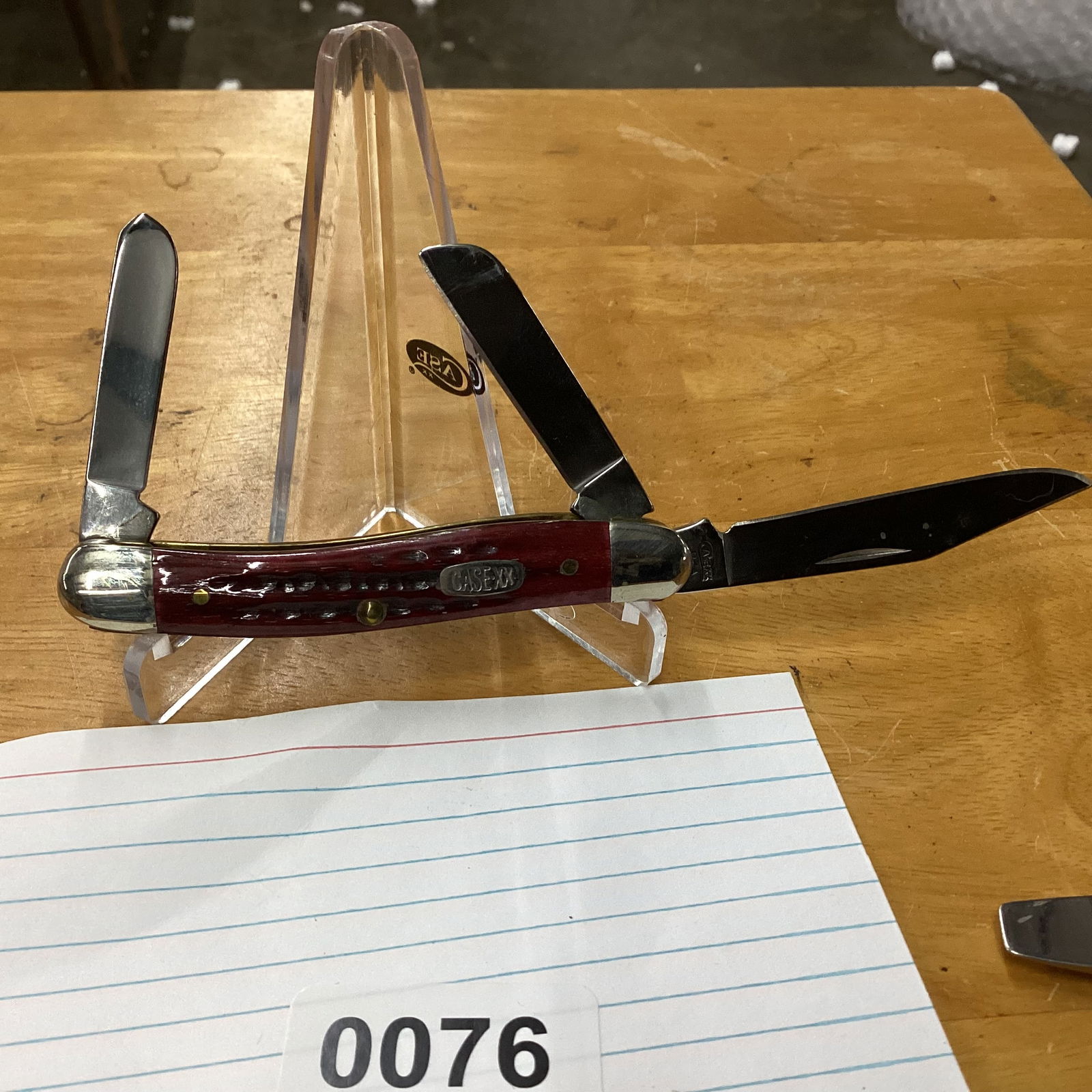 CASE XX 1996 18 PATTERN OLD RED POCKET WORN STOCKMAN: never used or carried