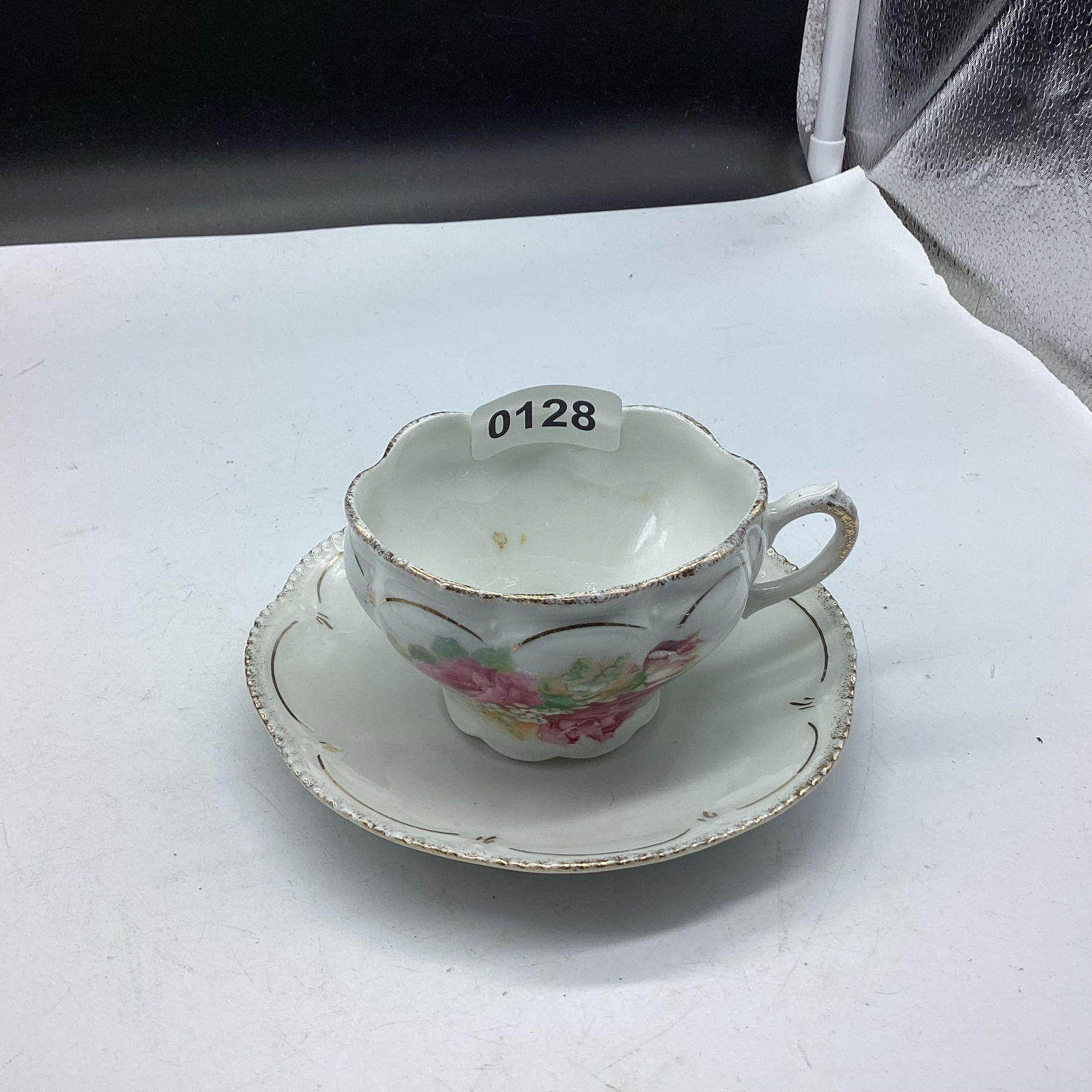 PORCELIAN CUP & SAUCER: GOOD SHAPE