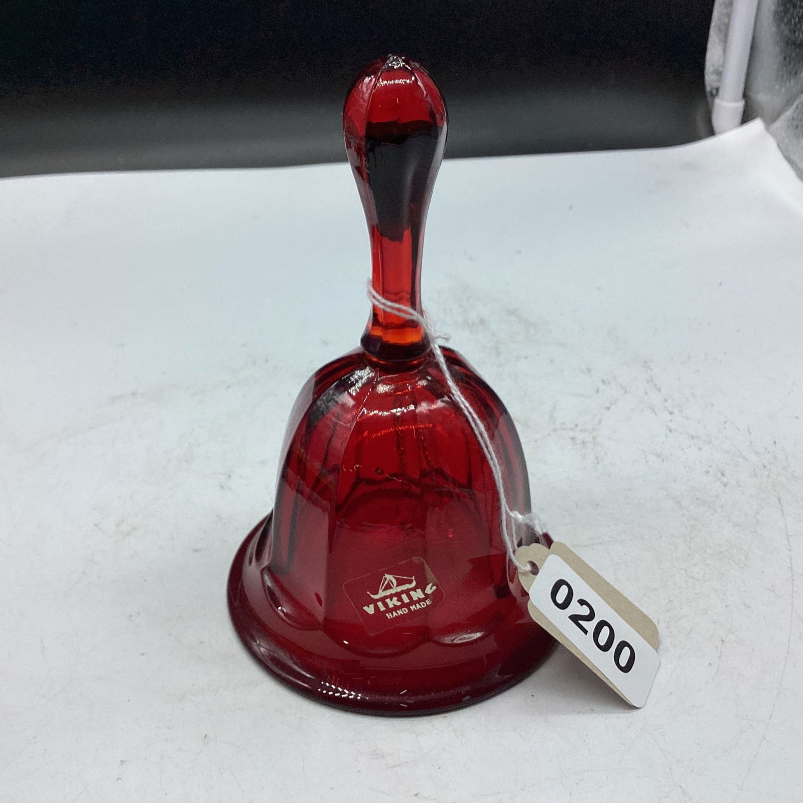 RED VIKING BELL HAS LABEL: 5 1/2" TALL GOOD SHAPE