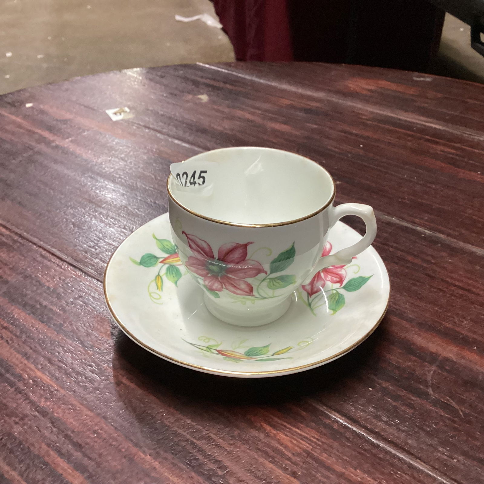 BONE CHINA CUP & SAUCER ENGLAND: GOOD SHAPE