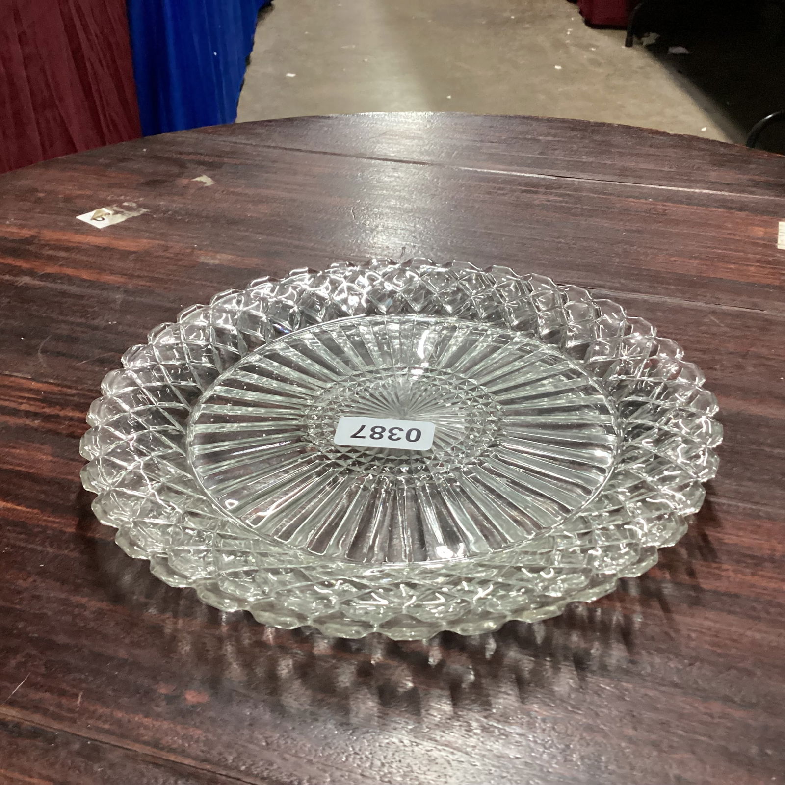 2 DEPRESSION WATERFORD DINNER PLATES: 9 1/2 WIDE GOOD SHAPE