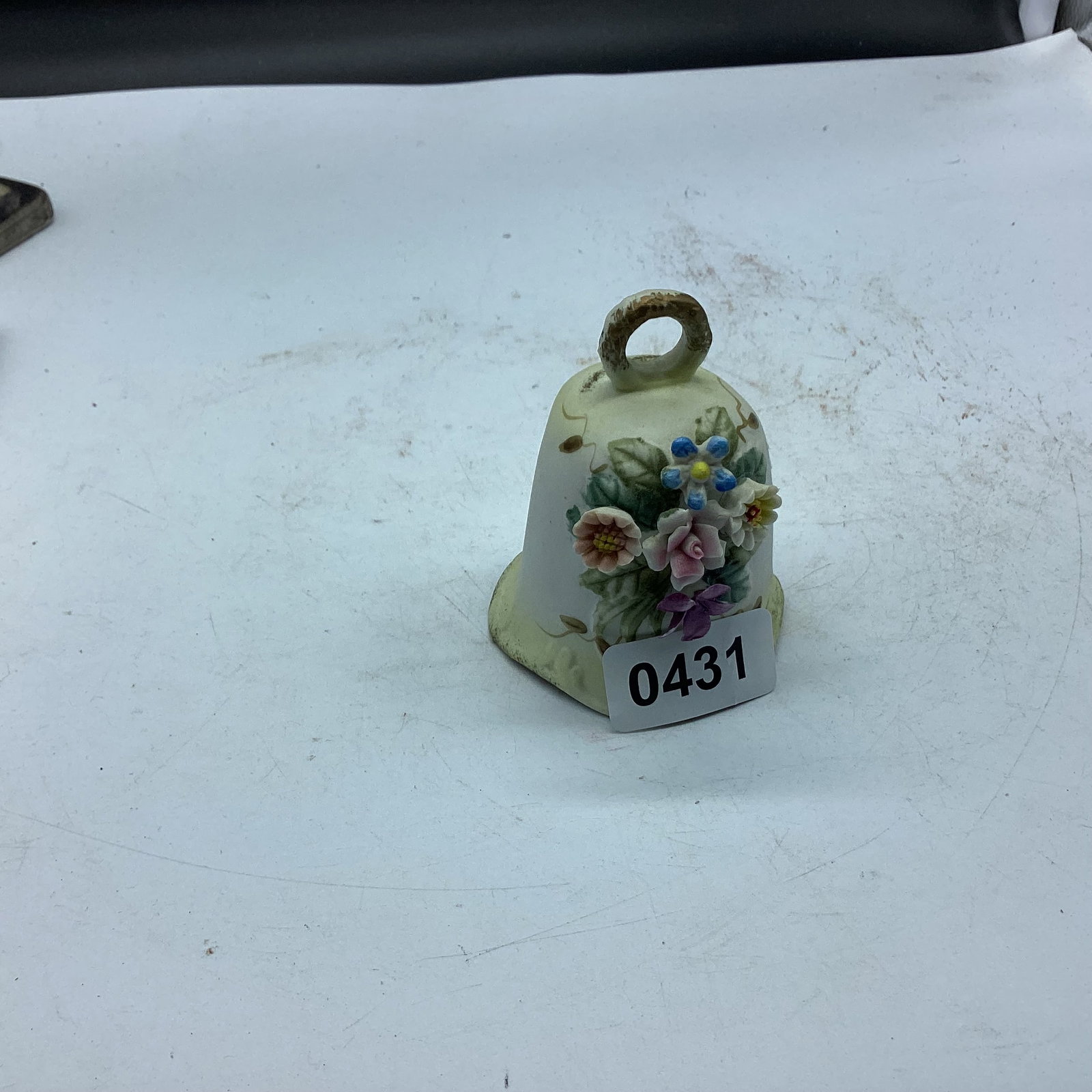 NORLEANS BIOSQUE BELL W/APPLIED FLOWERS: GOOD SHAPE