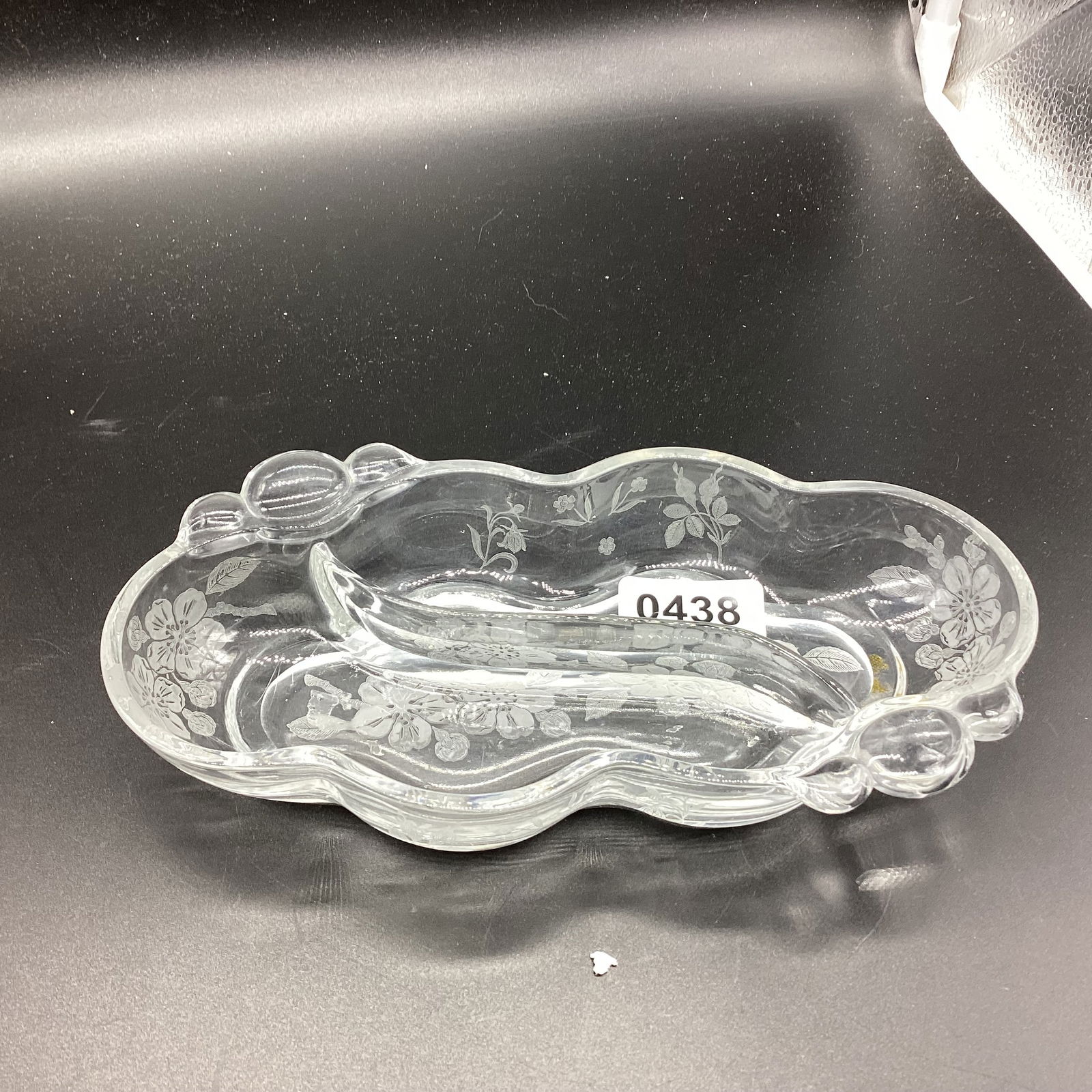 DUNCAN & MILLER LANGUAGE OF THE FLOWERS 2 PART RELISH DISH (1 of 1)