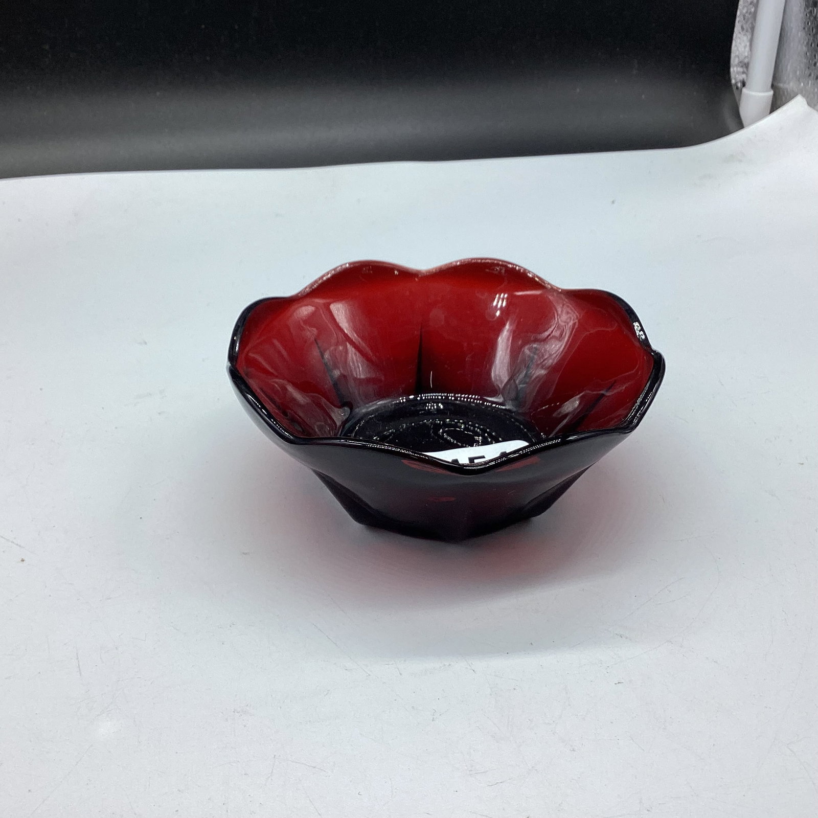 DEPRESSION RUBY RED BERRY BOWL (1 of 1)