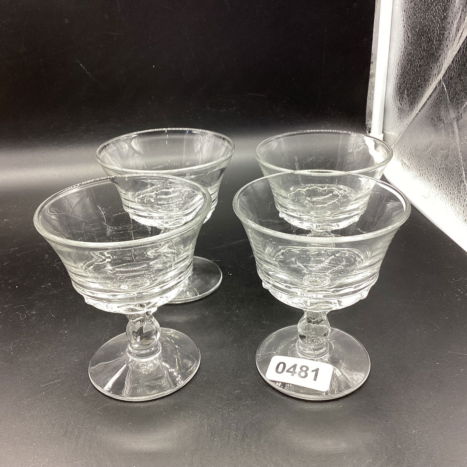 4 FOSTORIA CENTURY SHERBERTS: 4" TALL GOOD SHAPE