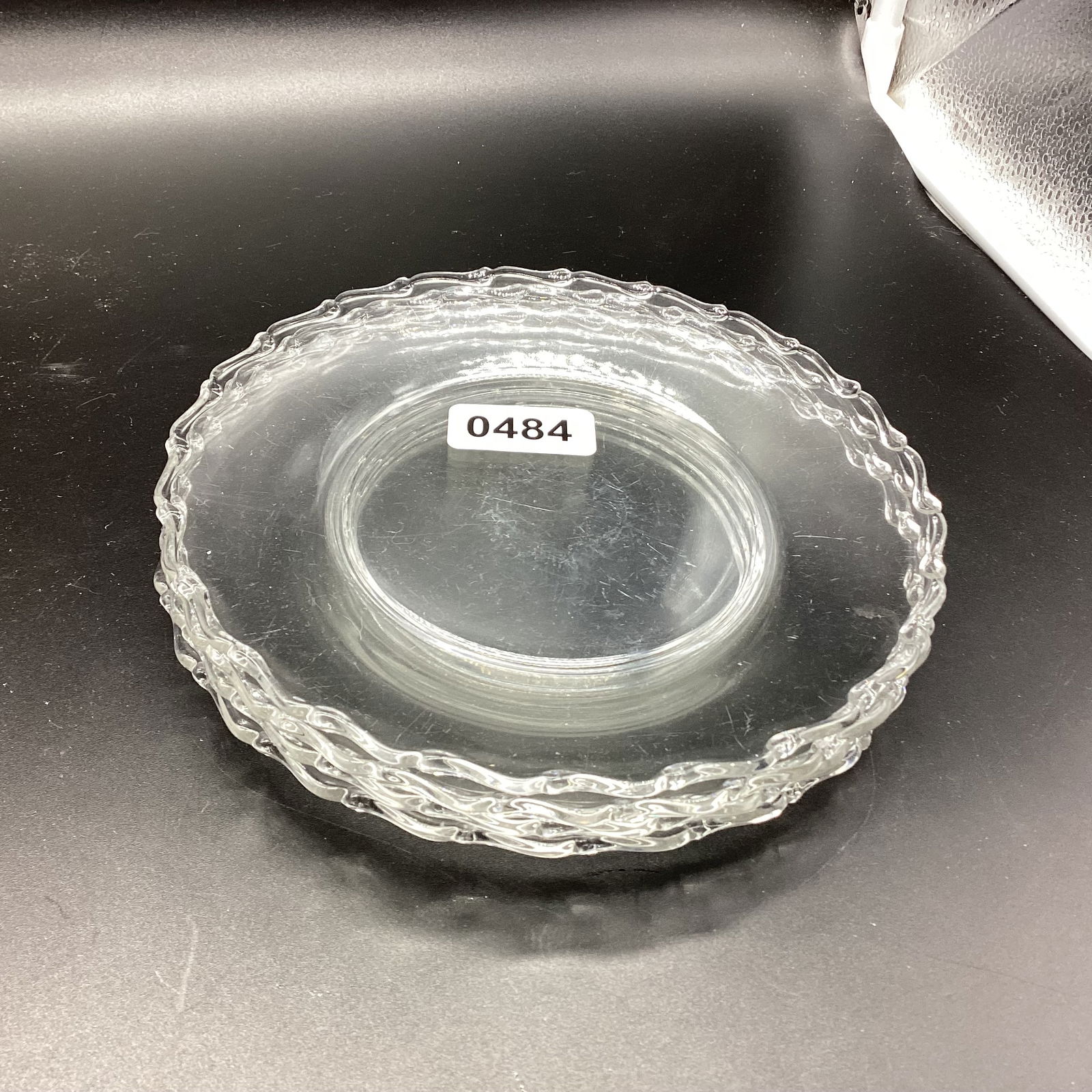 4 FOSTORIA CENTURY SALAD PLATES: 7 1/4" WIDE GOOD SHAPE