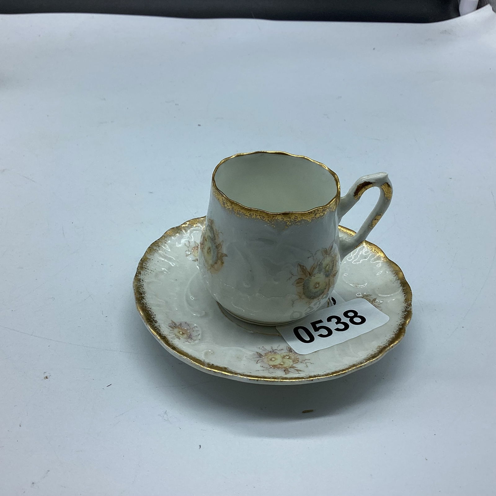 PORCELIAN DEMITASSIE CUP & SAUCER GERMANY: GOOD SHAPE