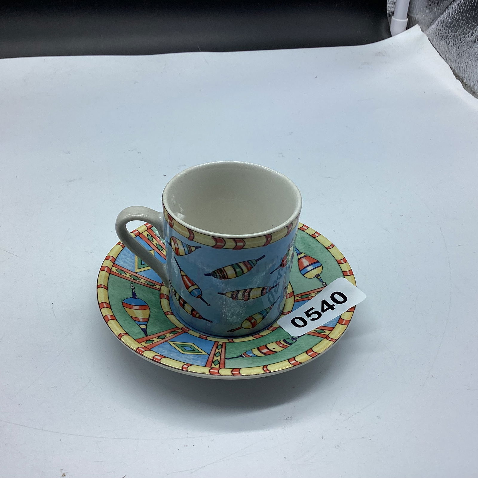 PORCELIAN DEMITASSIE CUP & SAUCER: GOOD SHAPE