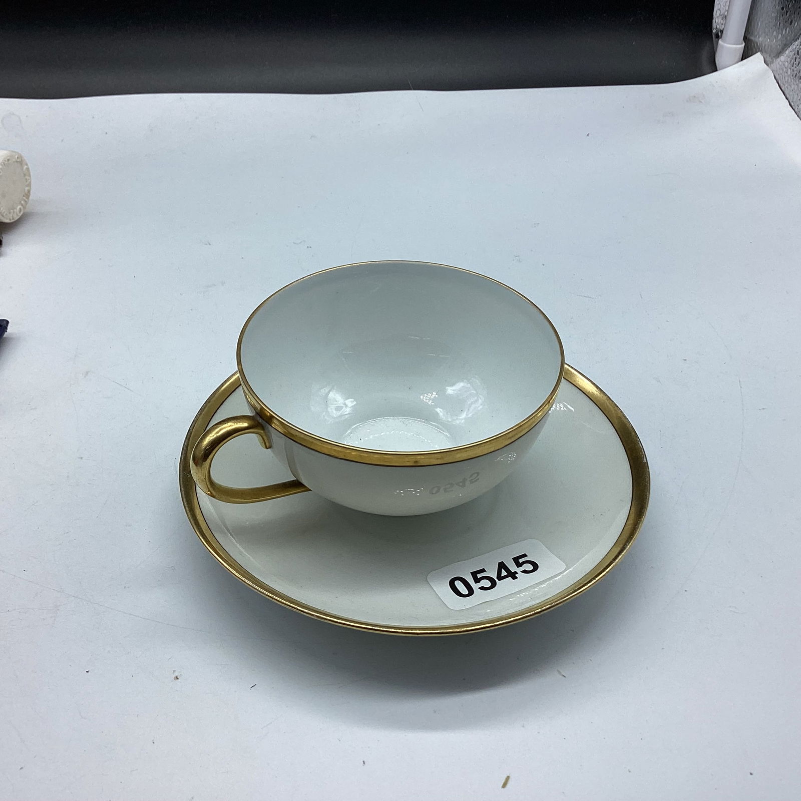 PORCELIAN GOLD TRIM CUP & SAUCER BAVARIA: GOOD SHAPE