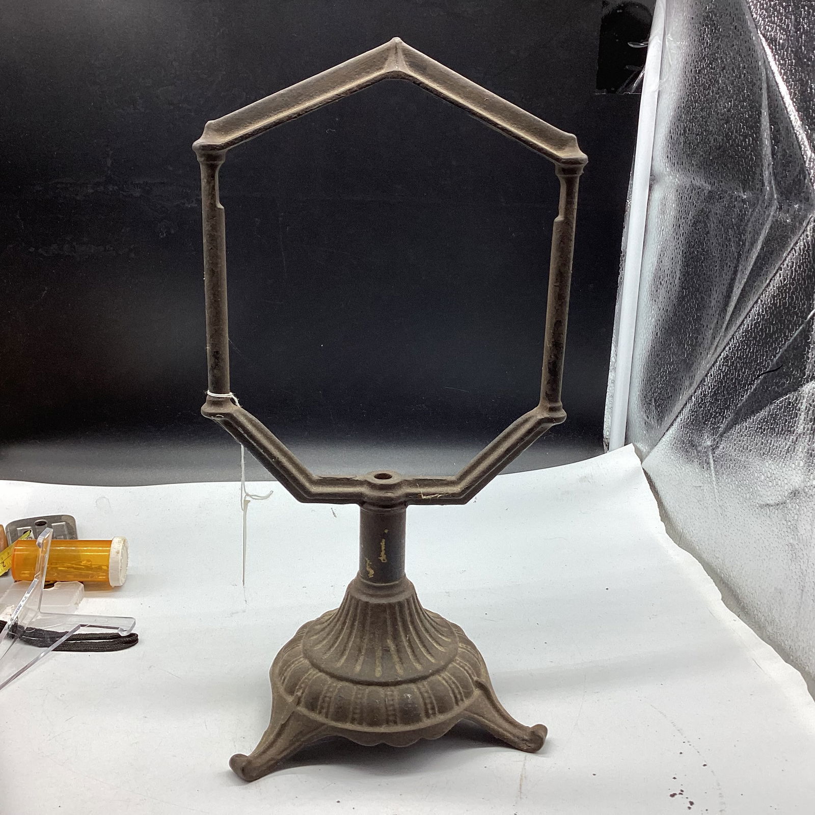 CAST IRON CLOCK MOVEMENT STAND (1 of 2)
