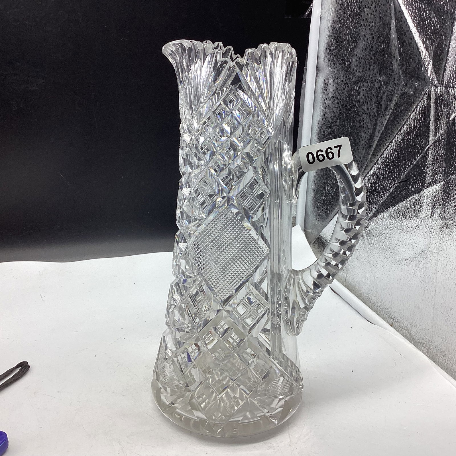 VINTAGE BRILLIANT CUT GLASS PITCHER (1 of 3)