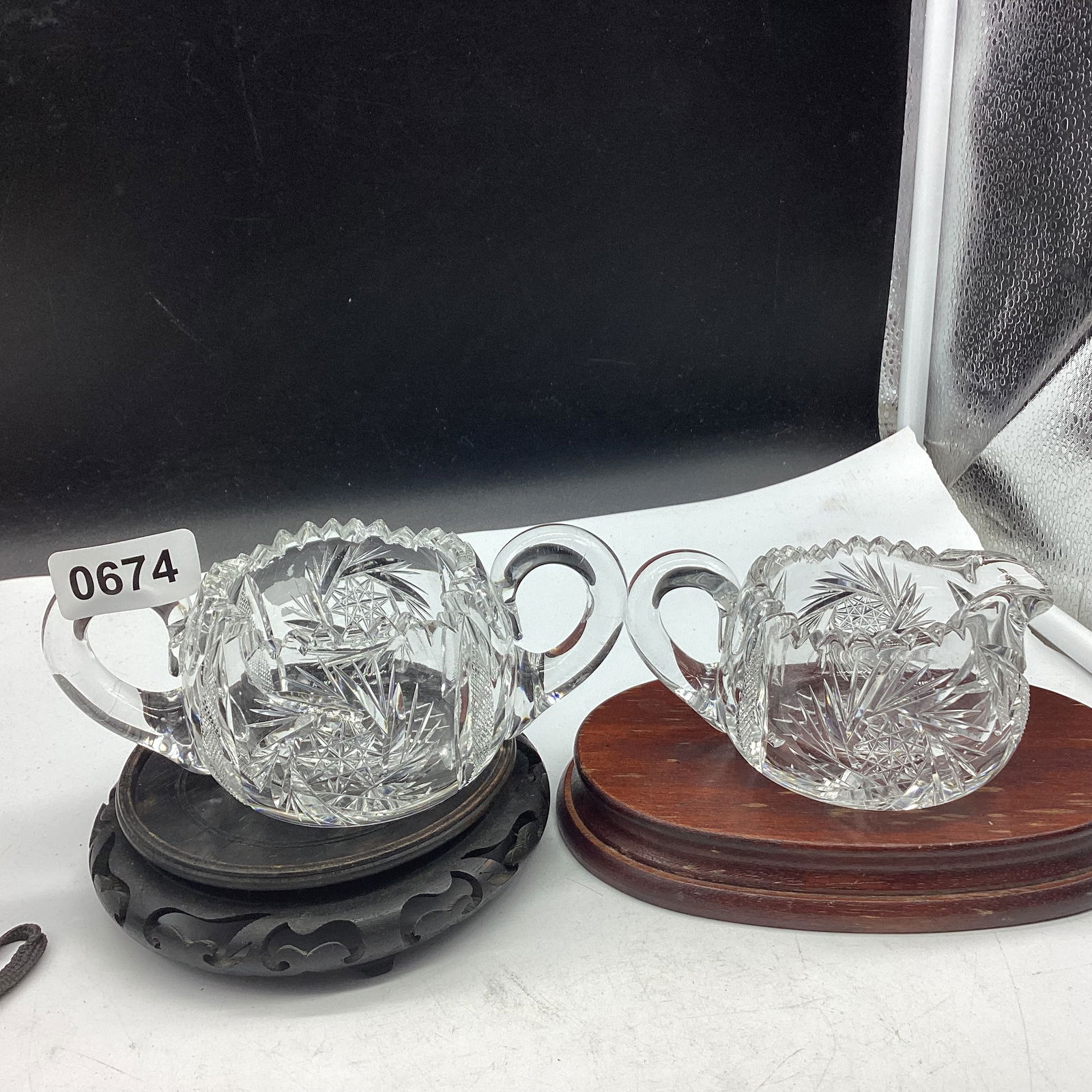 VINTAGE BRILLIANT CUT GLASS SUGAR & CREAMER (1 of 2)
