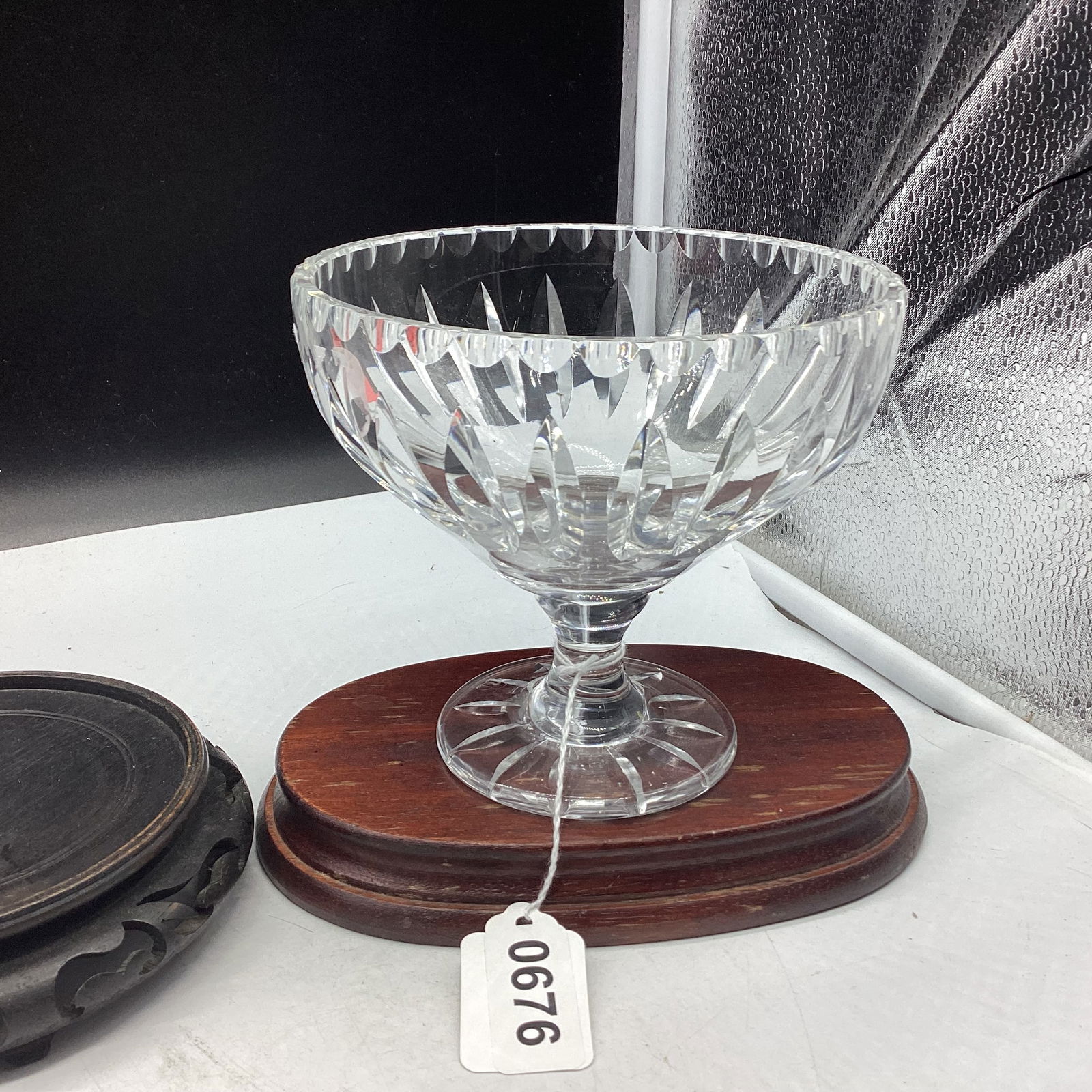 VINTAGE CUT GLASS COMPOTE SIGNED HAWKES (1 of 3)