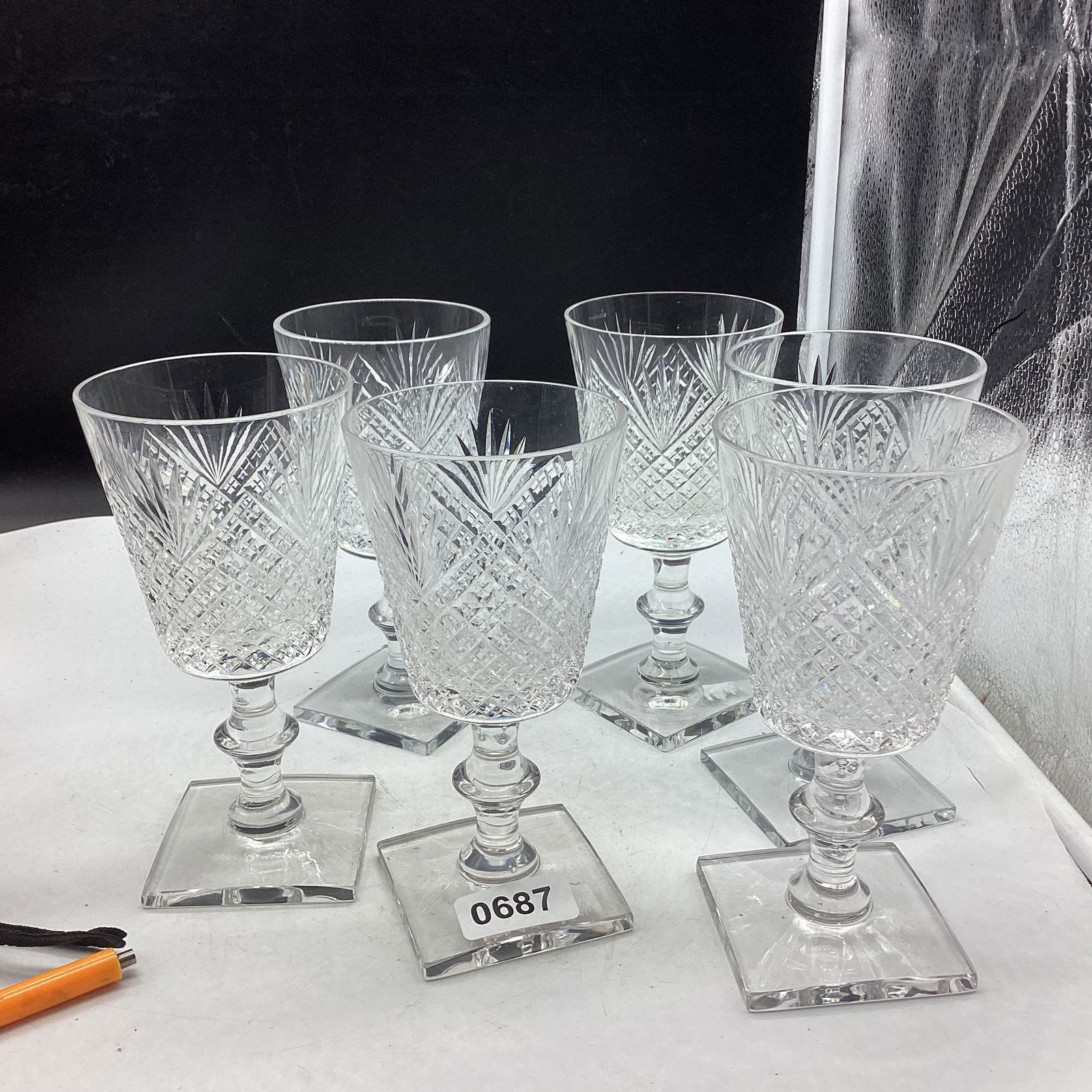 6 BRILLIANT CUT GLASS WATER GLASSES (1 of 2)