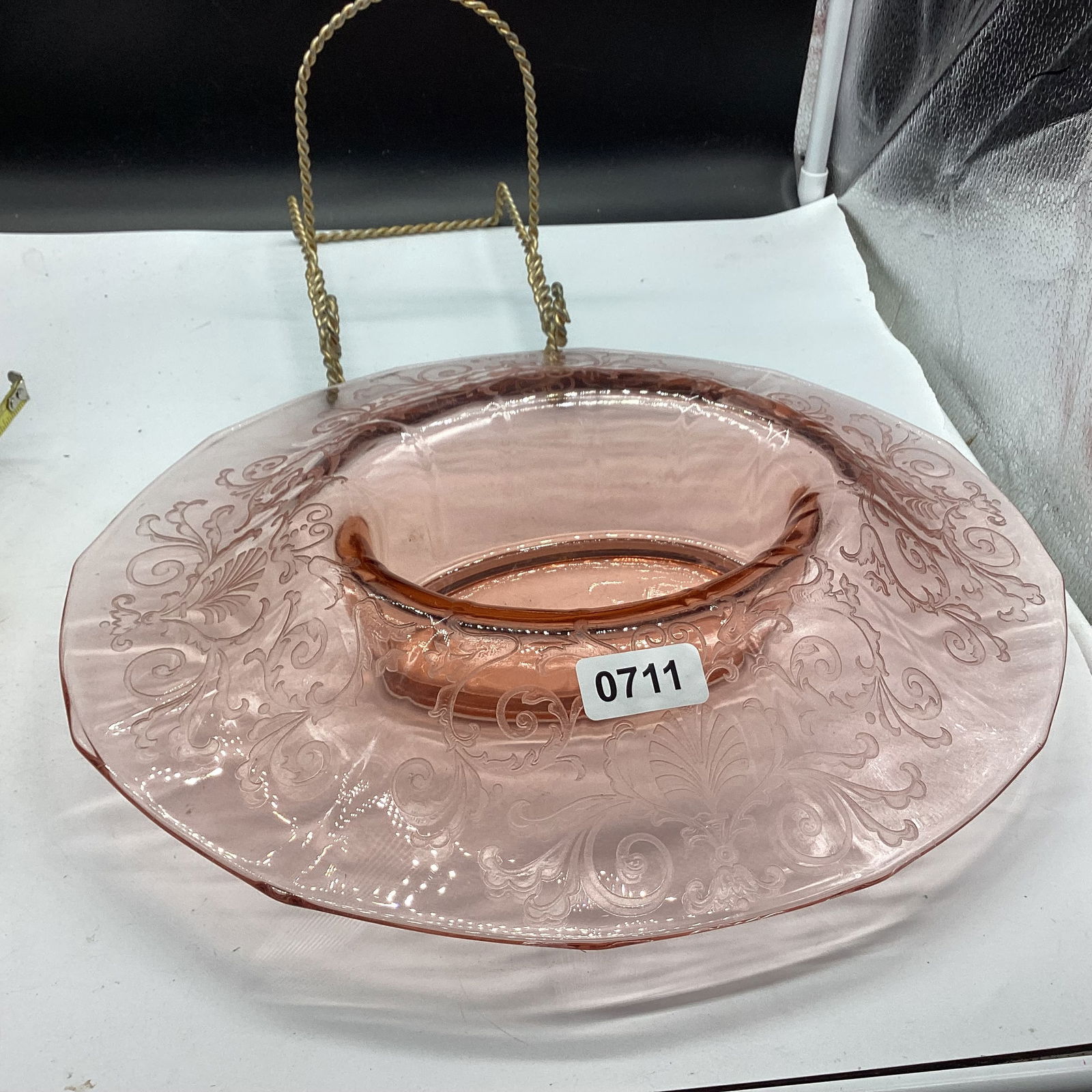 FOSTORIA VERSAILES CONSOLE BOWL: 12" X 14" GOOD SHAPE