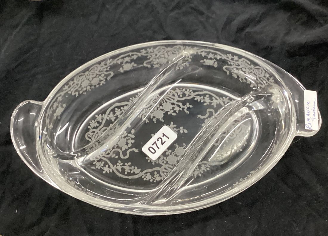 FOSTORIA ROMANCE 3 PART RELISH DISH (1 of 1)
