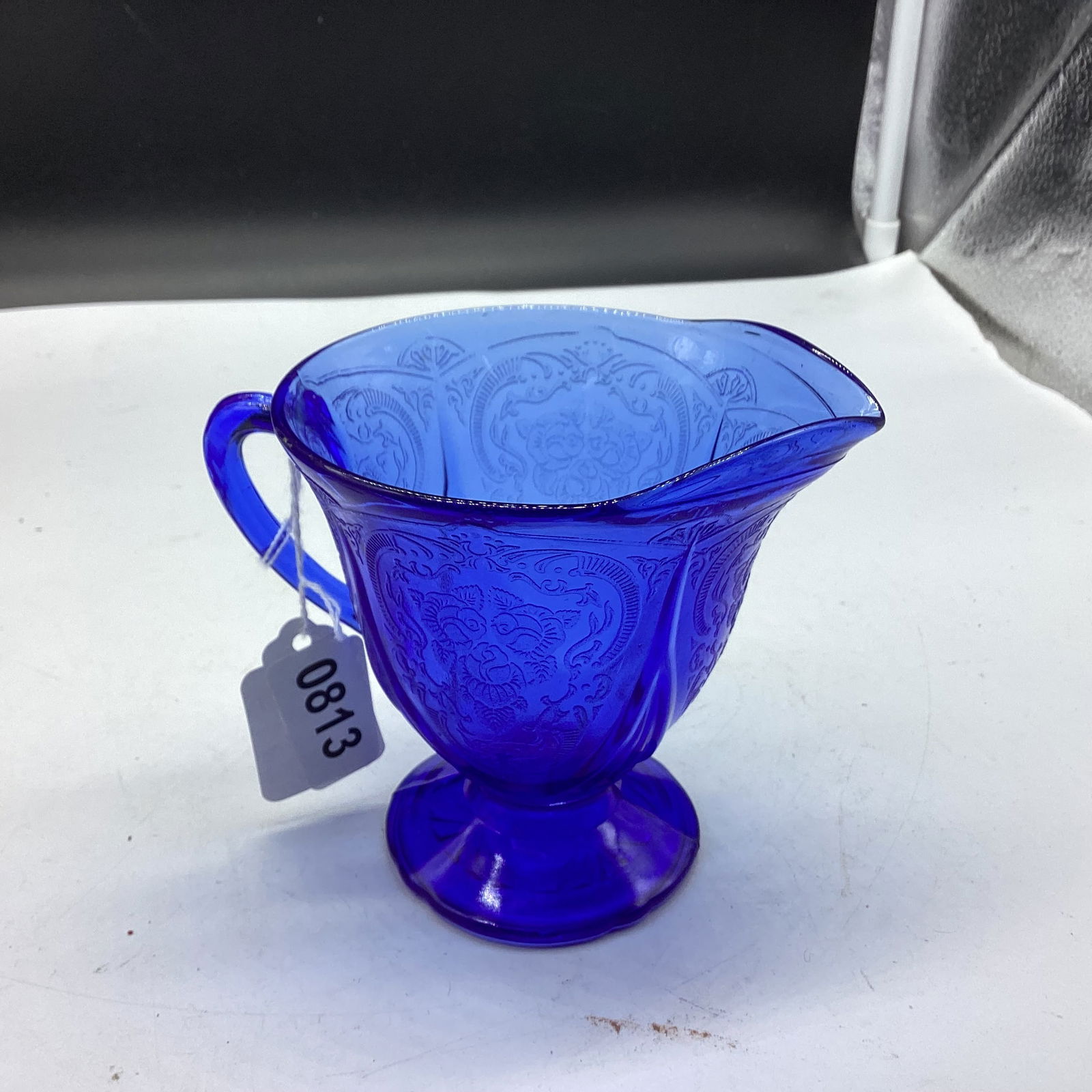 DEPRESSION BLUE ROYAL LACE CREAMER: GOOD SHAPE