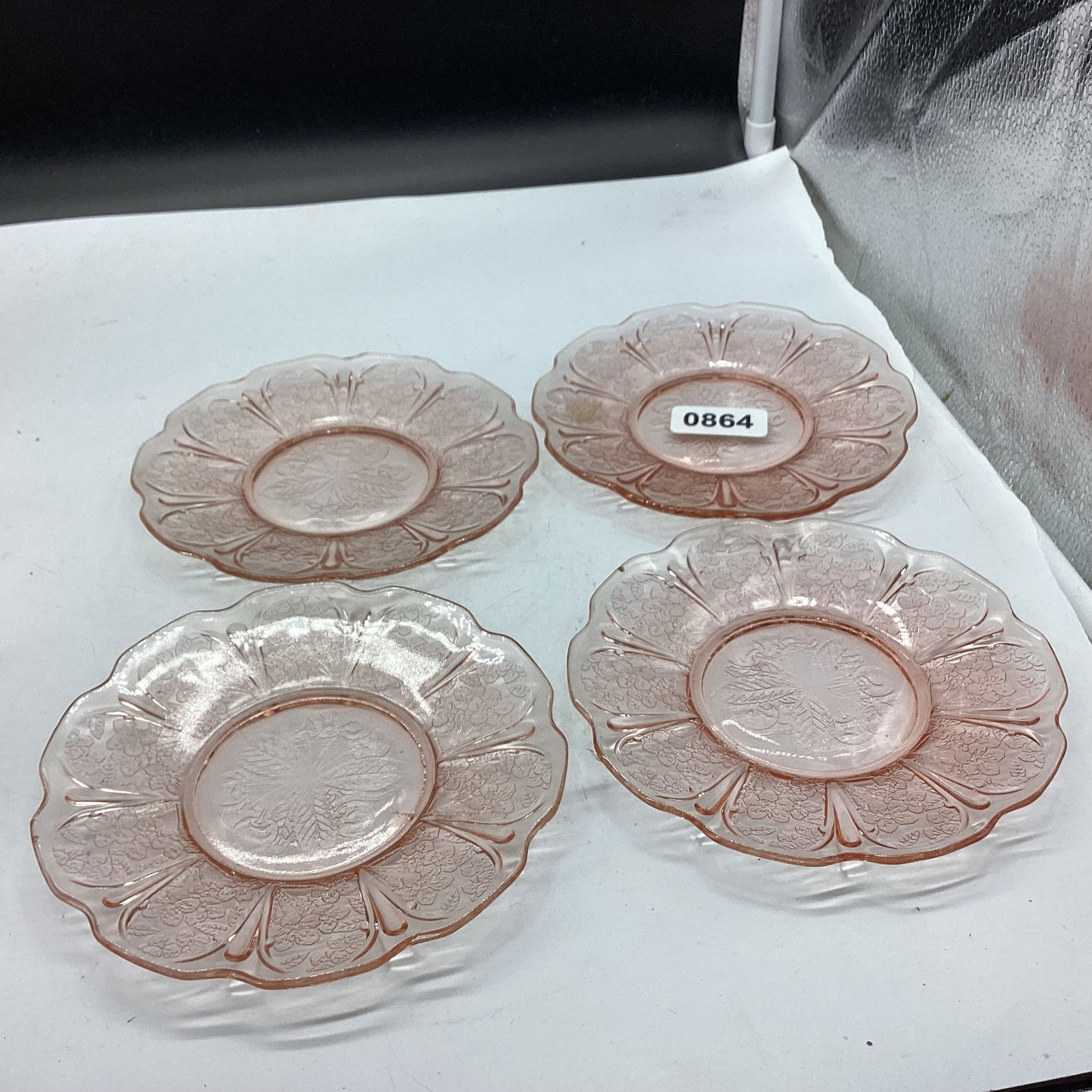 4 DEPRESSION CHILD'S CHERRY BLOSSOM DINNER PLATES (1 of 1)