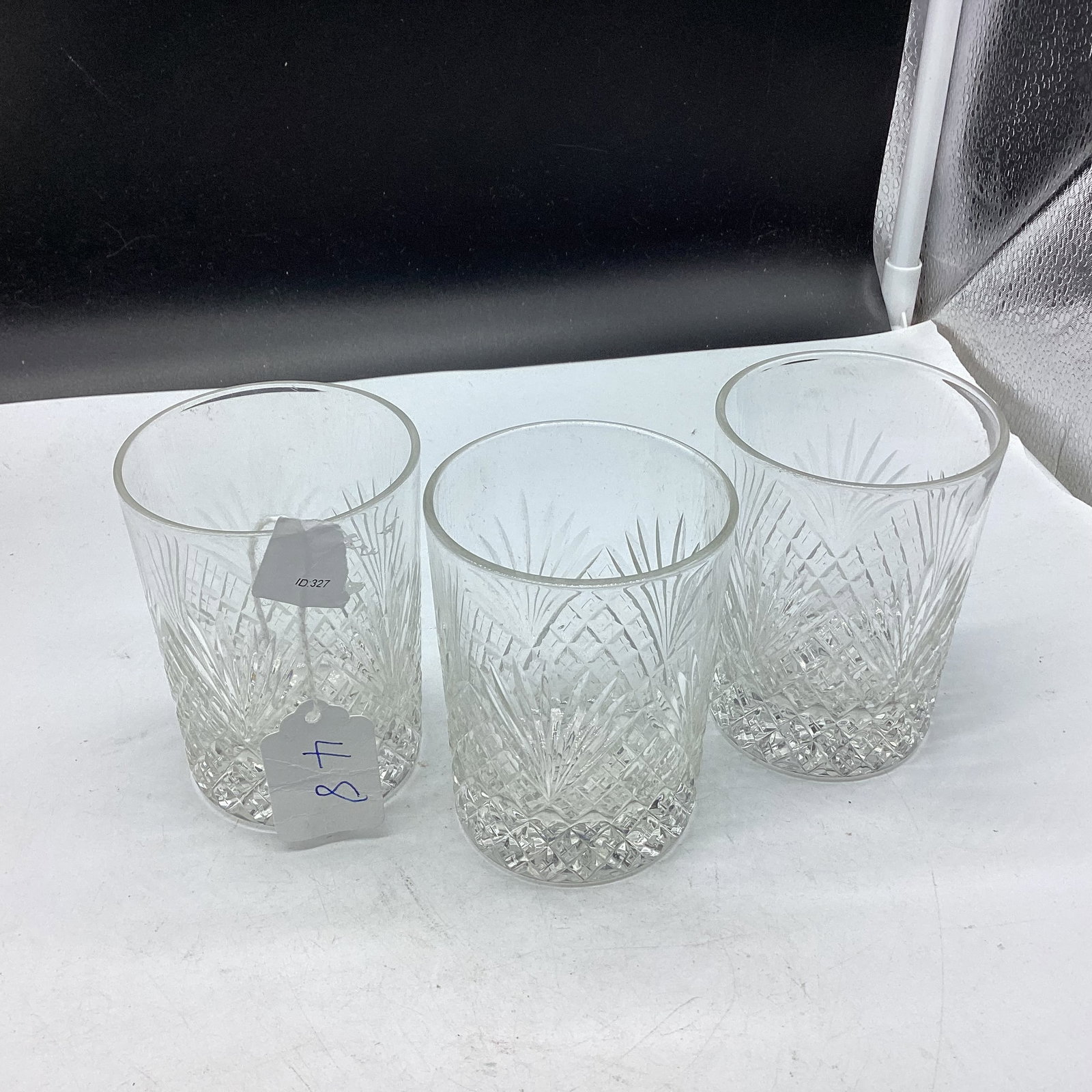 3 VINTAGE CUT GLASS FLAT LIQUOR GLASSES (1 of 1)