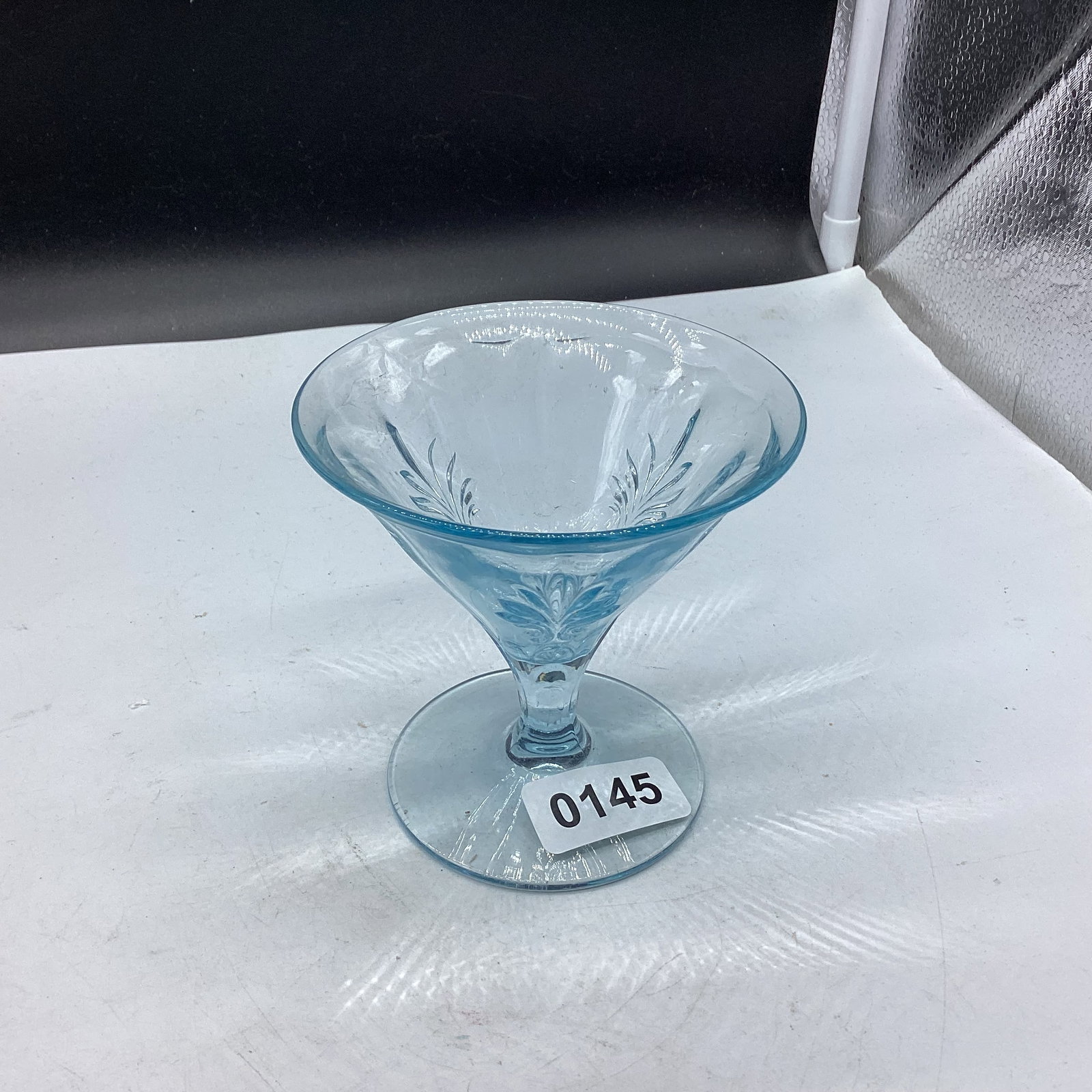 FOSTORIA BAROQUE AZURE CHAMPAGNE SHERBERT: GOOD SHAPE