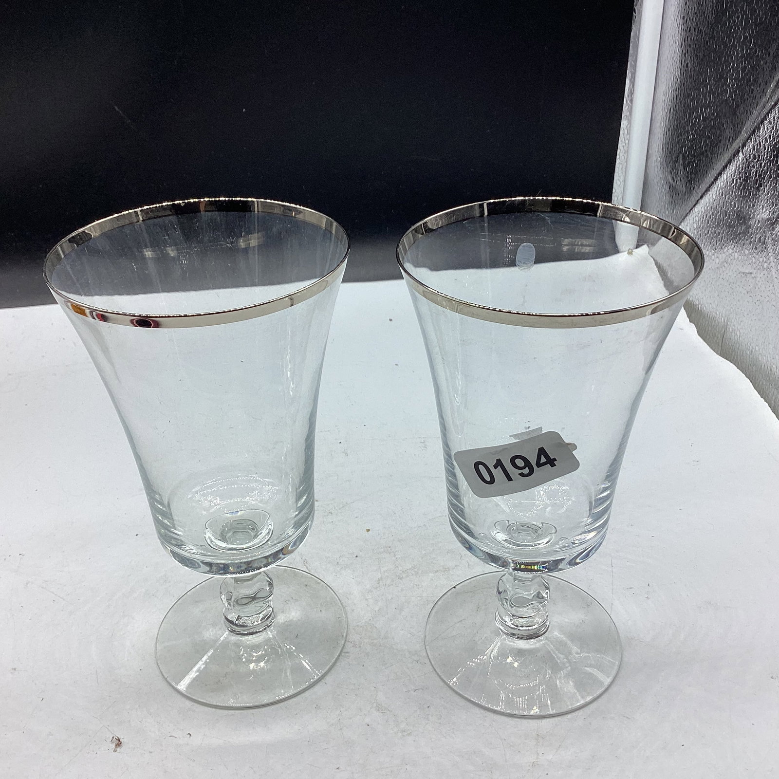 2 SILVER RIM TEA GOBLETS (1 of 1)