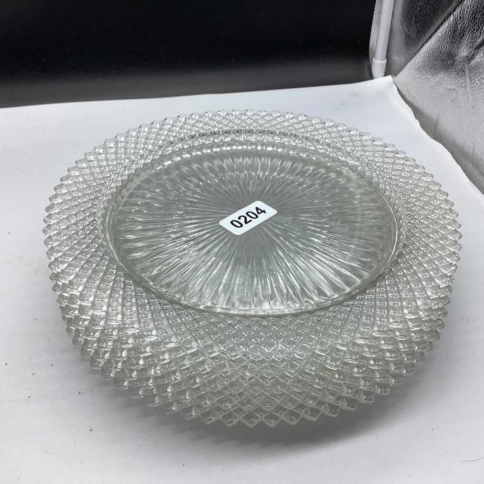 5 DEPRESSION MISS AMERICA CLEAR DINNER PLATES (1 of 1)