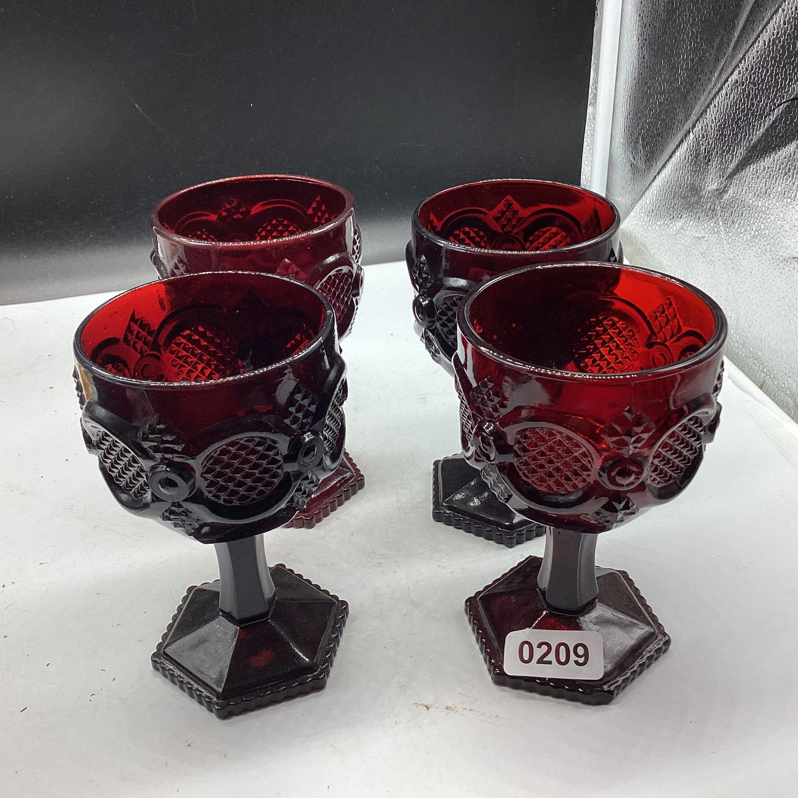 4 AVON CAPE COD WATER GOBLETS: GOOD SHAPE