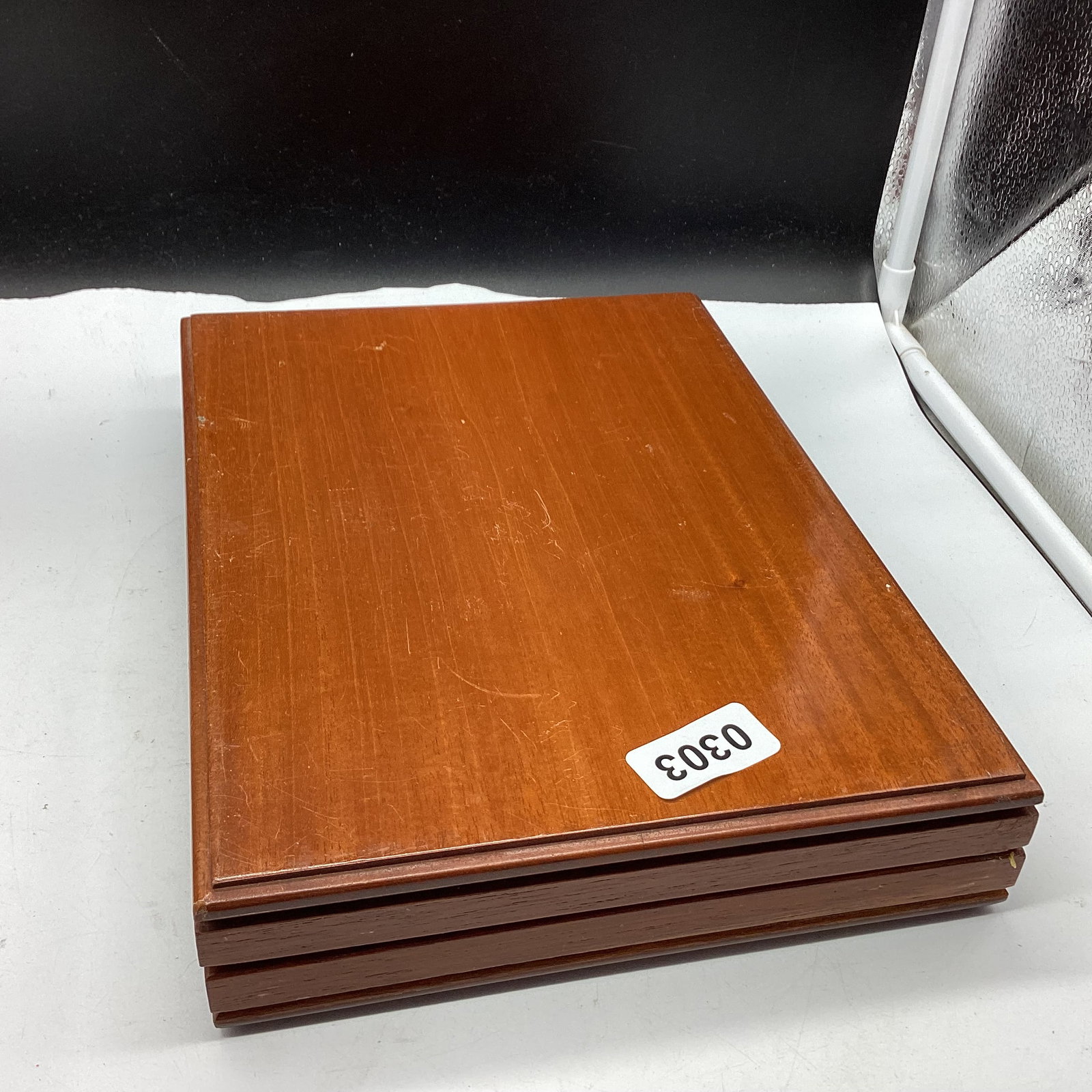 MAHOGANY BOX: 8 1/2 X 11 GOOD SHAPE
