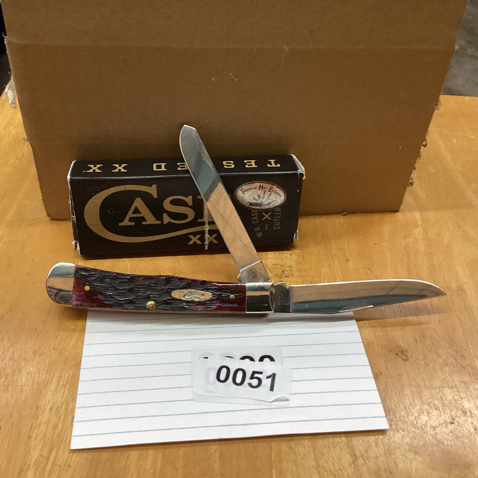 case xx crinsmon red bone peach seed trapper 2025: new in box