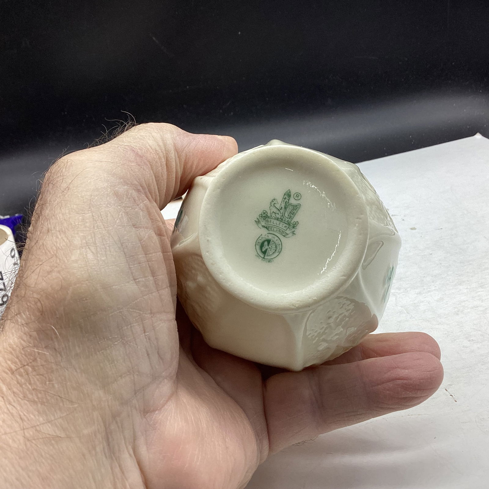 VINTAGE BELEEK SHAMROCK PATTERN VASE - 2