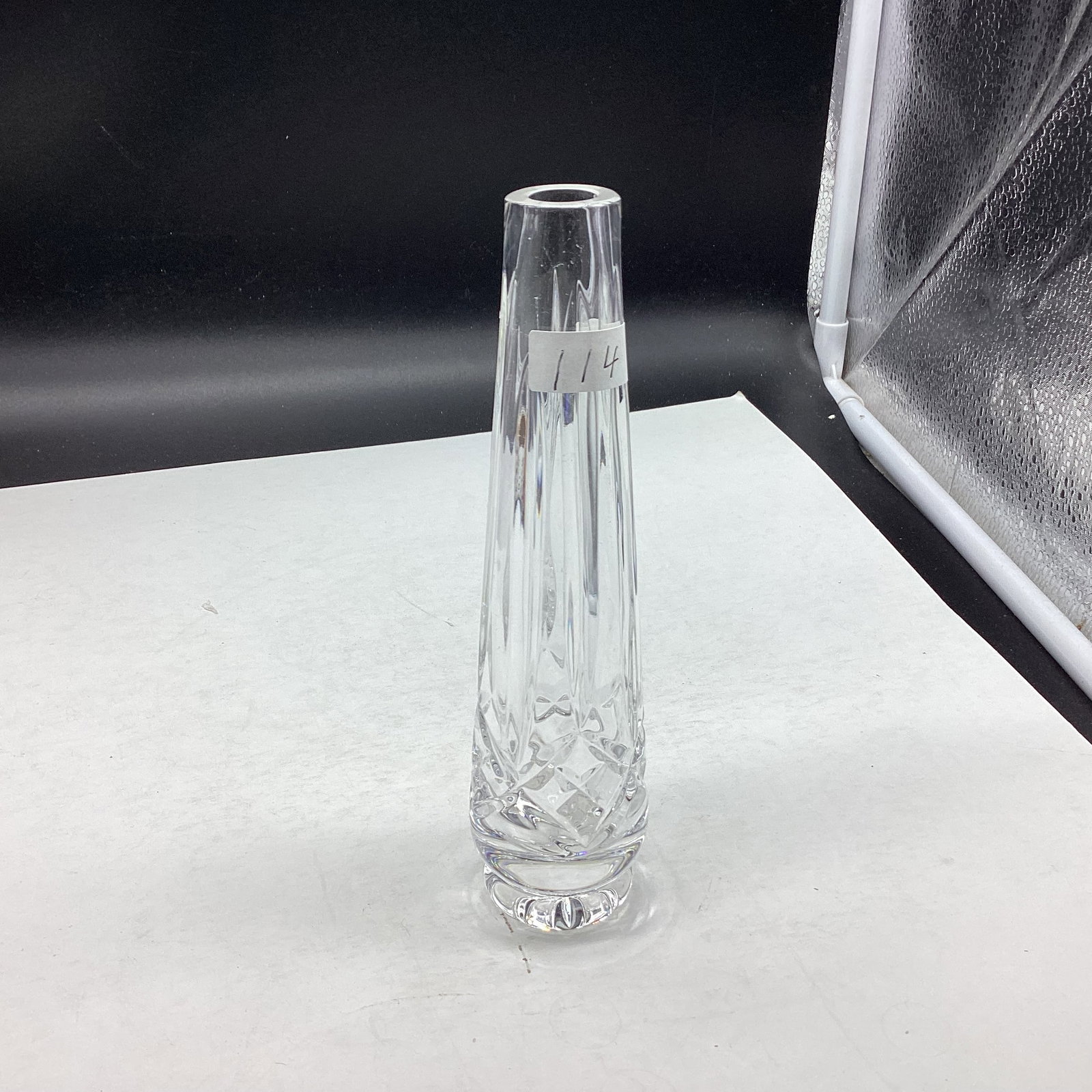 WATERFORD CRYSTAL BUD VASE: 7" TALL GOOD SHAPE