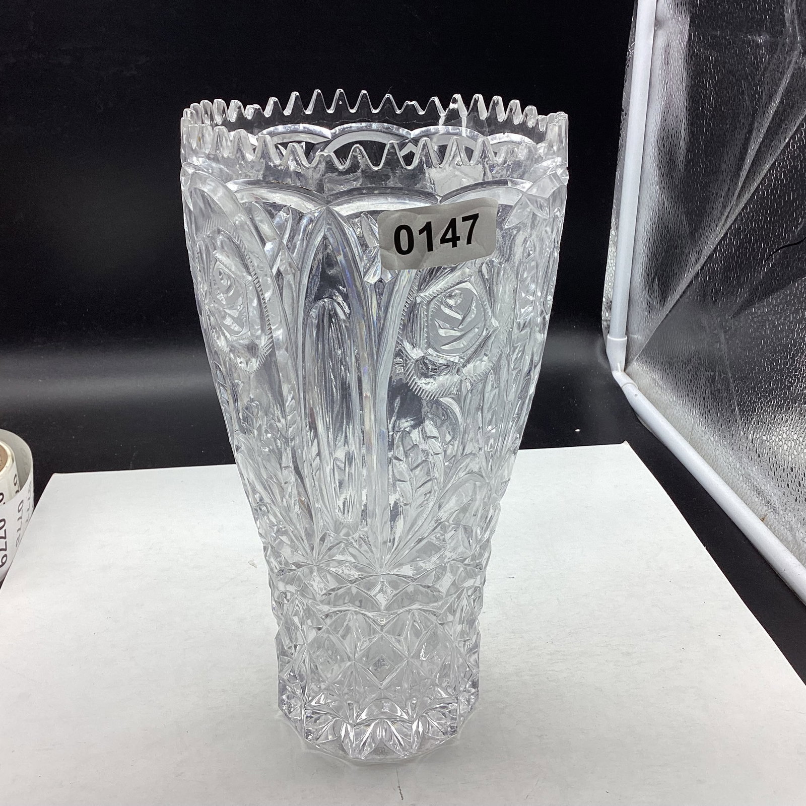 LARGE LEAD CRYSTAL VASE (1 of 1)