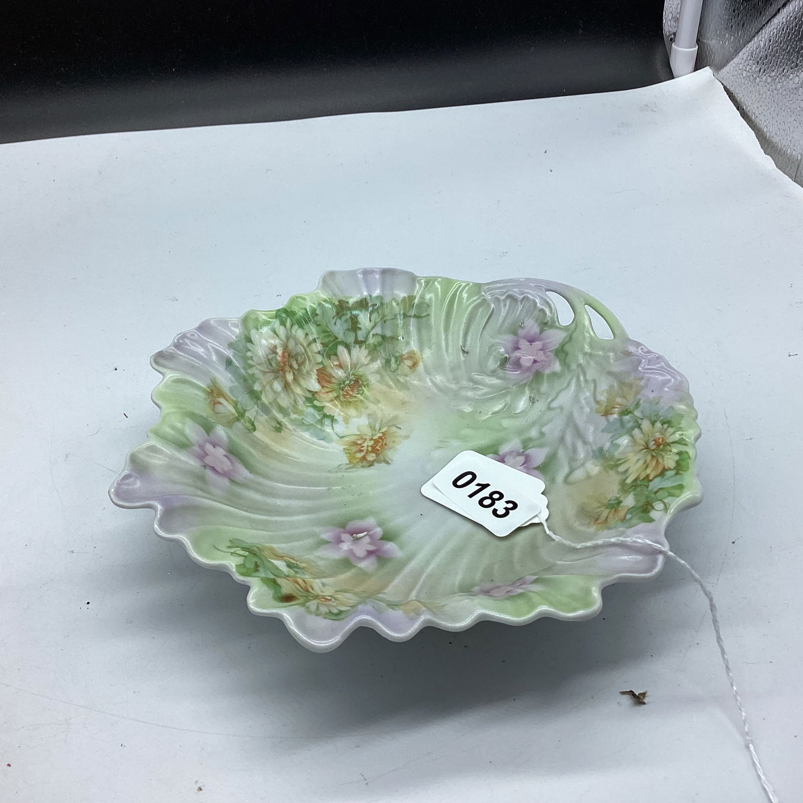 HANDLE PORCELIAN DISH BY SILESIA: 7 1/4 WIDE GOOD SHAPE