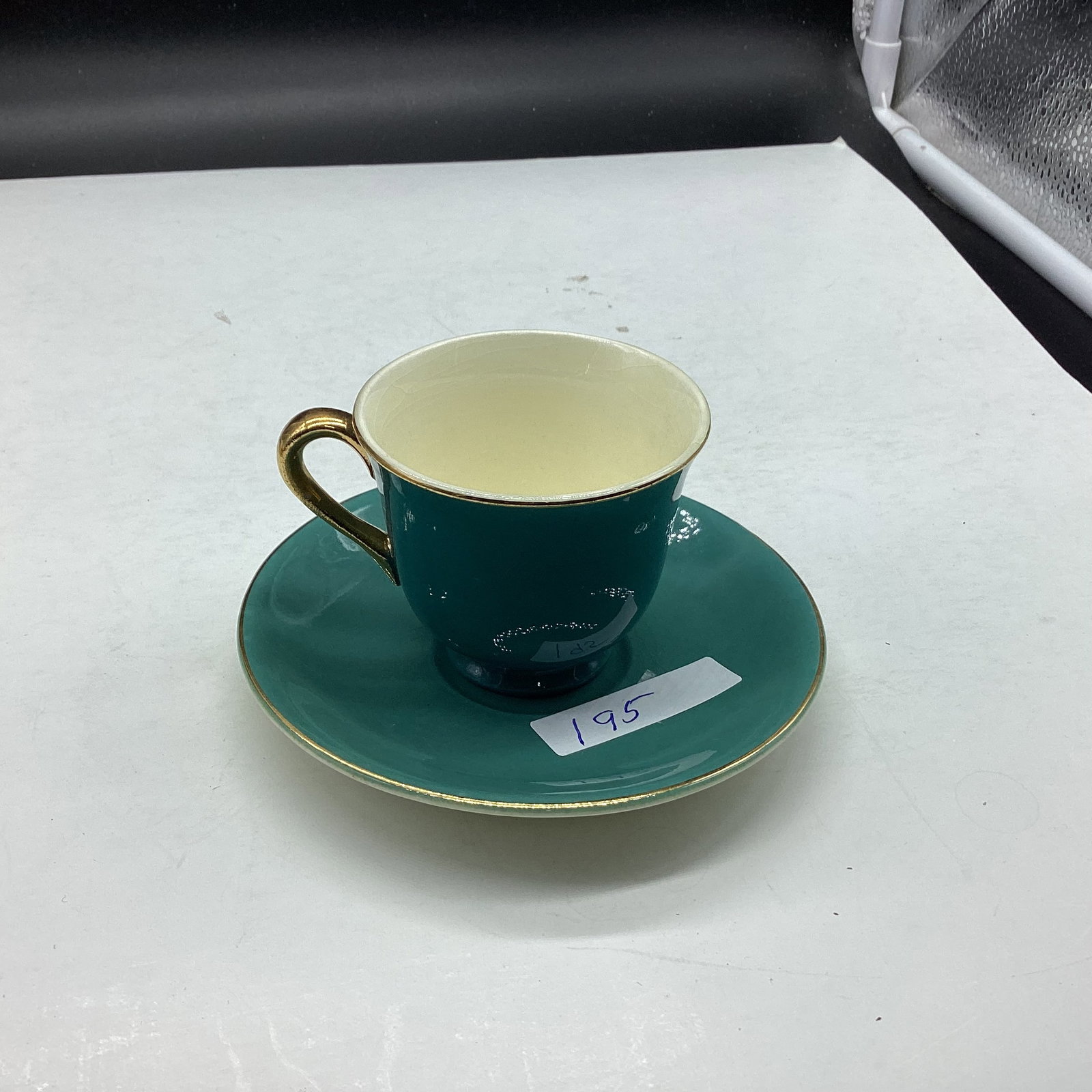 PORCELIAN DEMITASSIE CUP & SAUCER STUBENVILLE: GOOD SHAPE