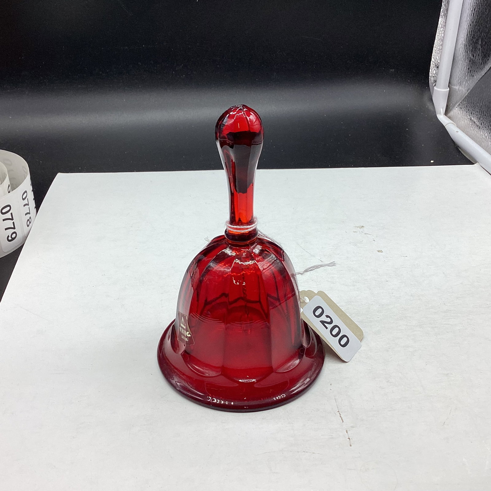 RED VIKING BELL HAS LABEL: 5 1/2" TALL GOOD SHAPE
