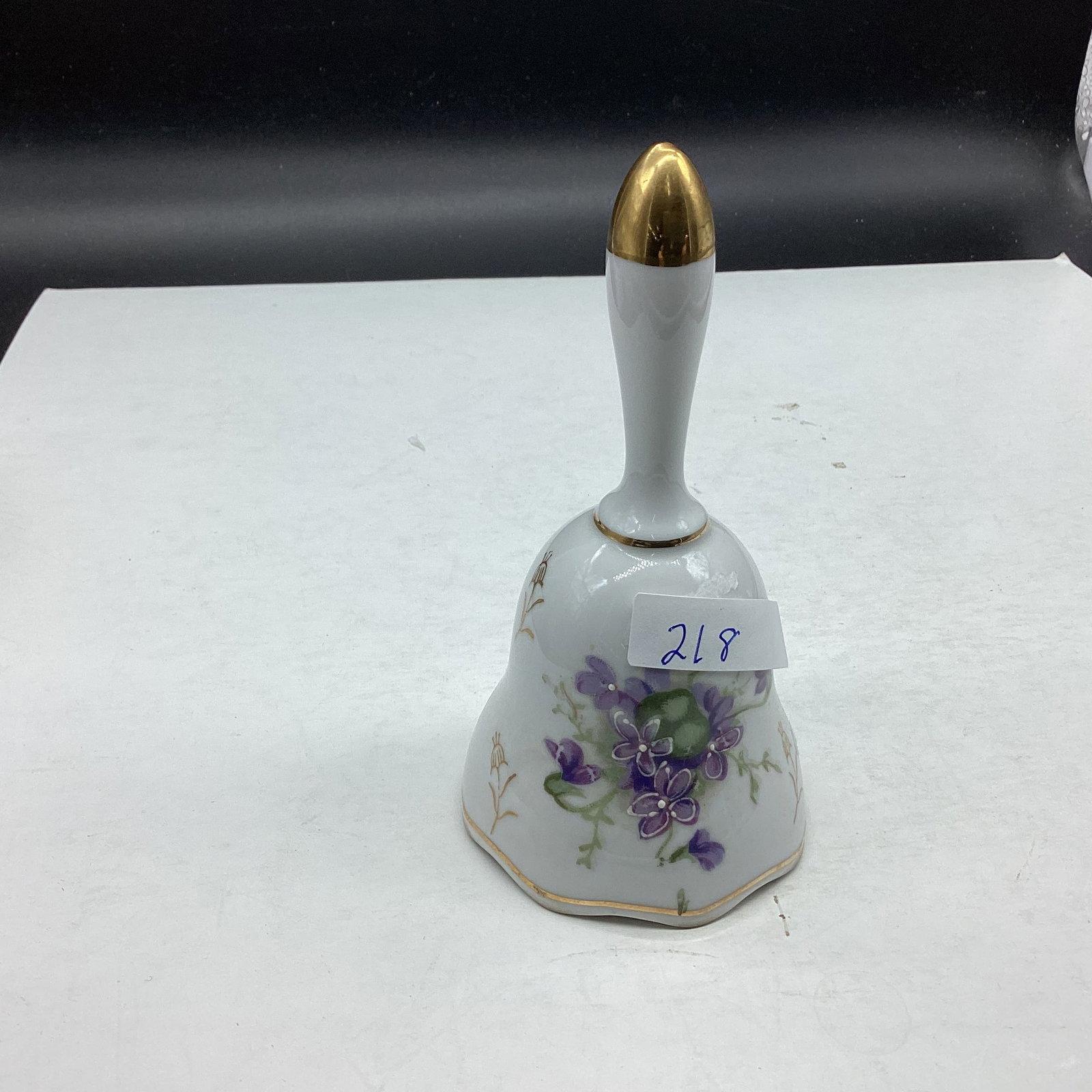 PORCELIAN BELL: 5 1/4" TALL GOOD SHAPE