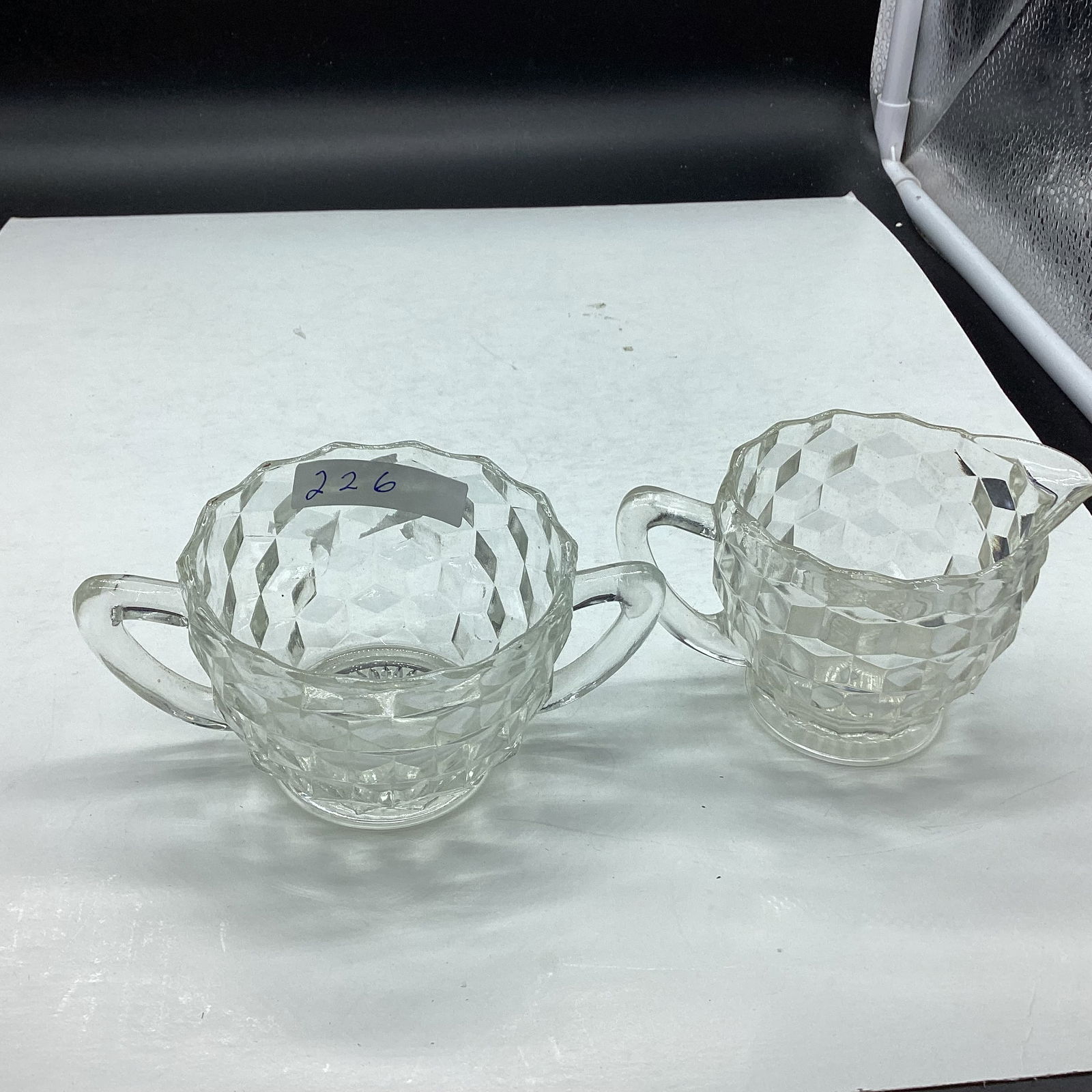 ALMERICAN FOSTORIA SUGAR & CREAMER (1 of 1)