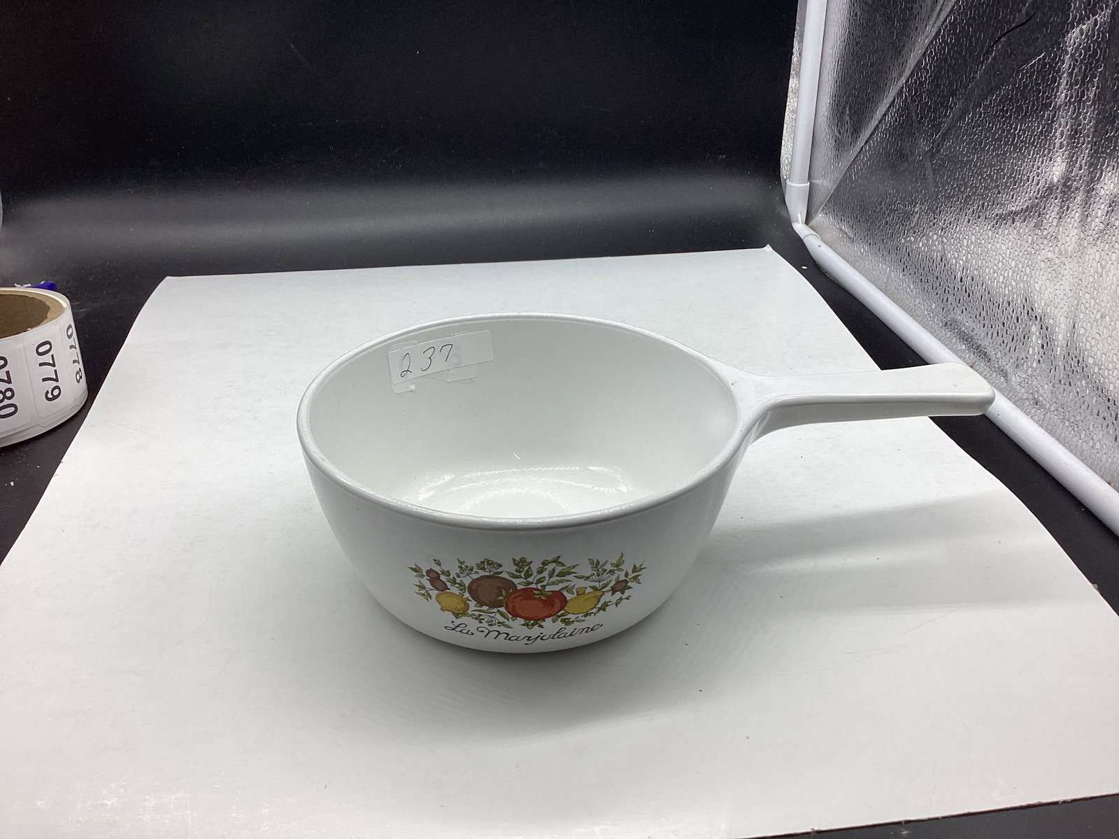 CORNING WARE BOILER W/HANDLE: 2 3/4 X 9 1/4 GOOD SHAPE