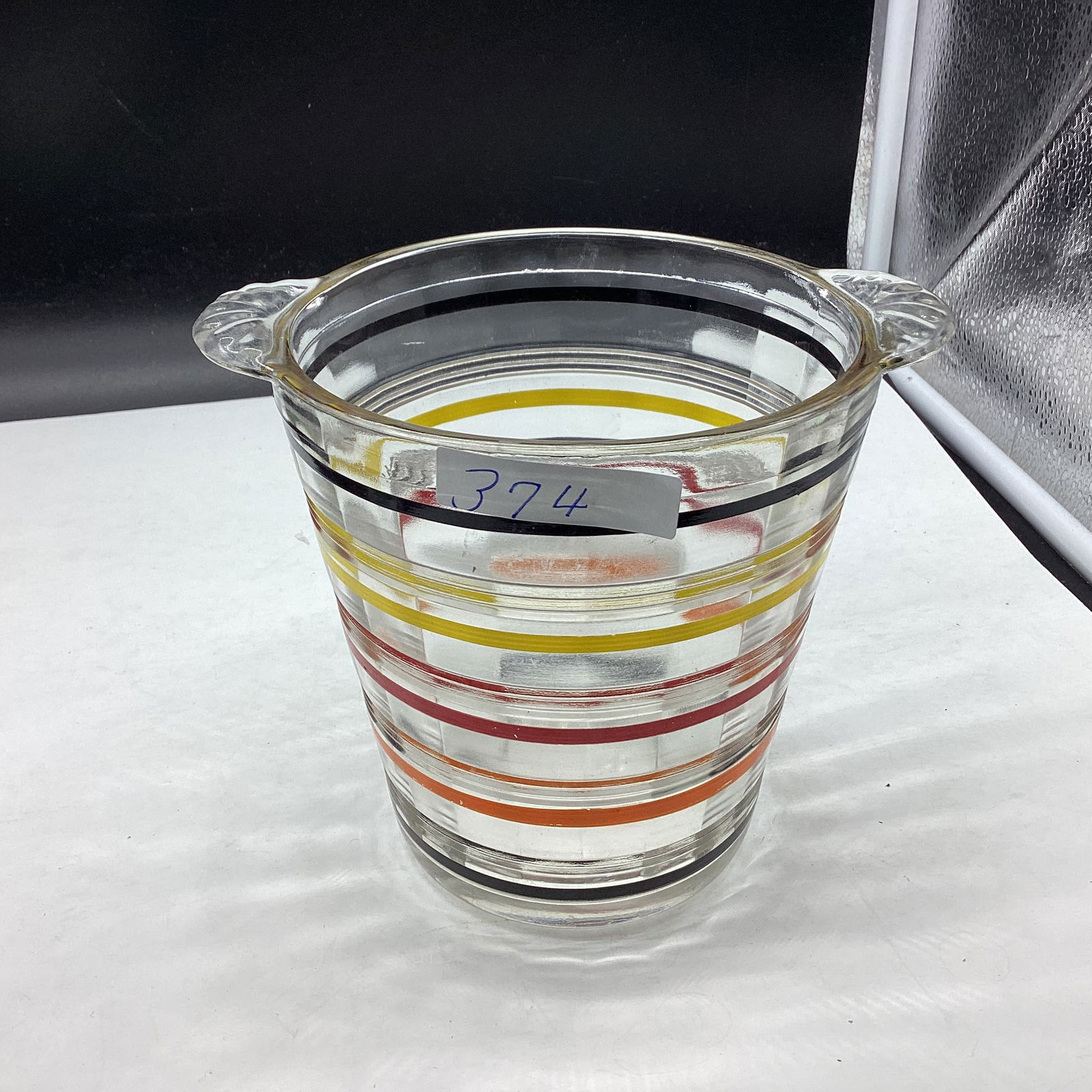 DEPRESSION BANDED RING ICE BUCKET: GOOD SHAPE