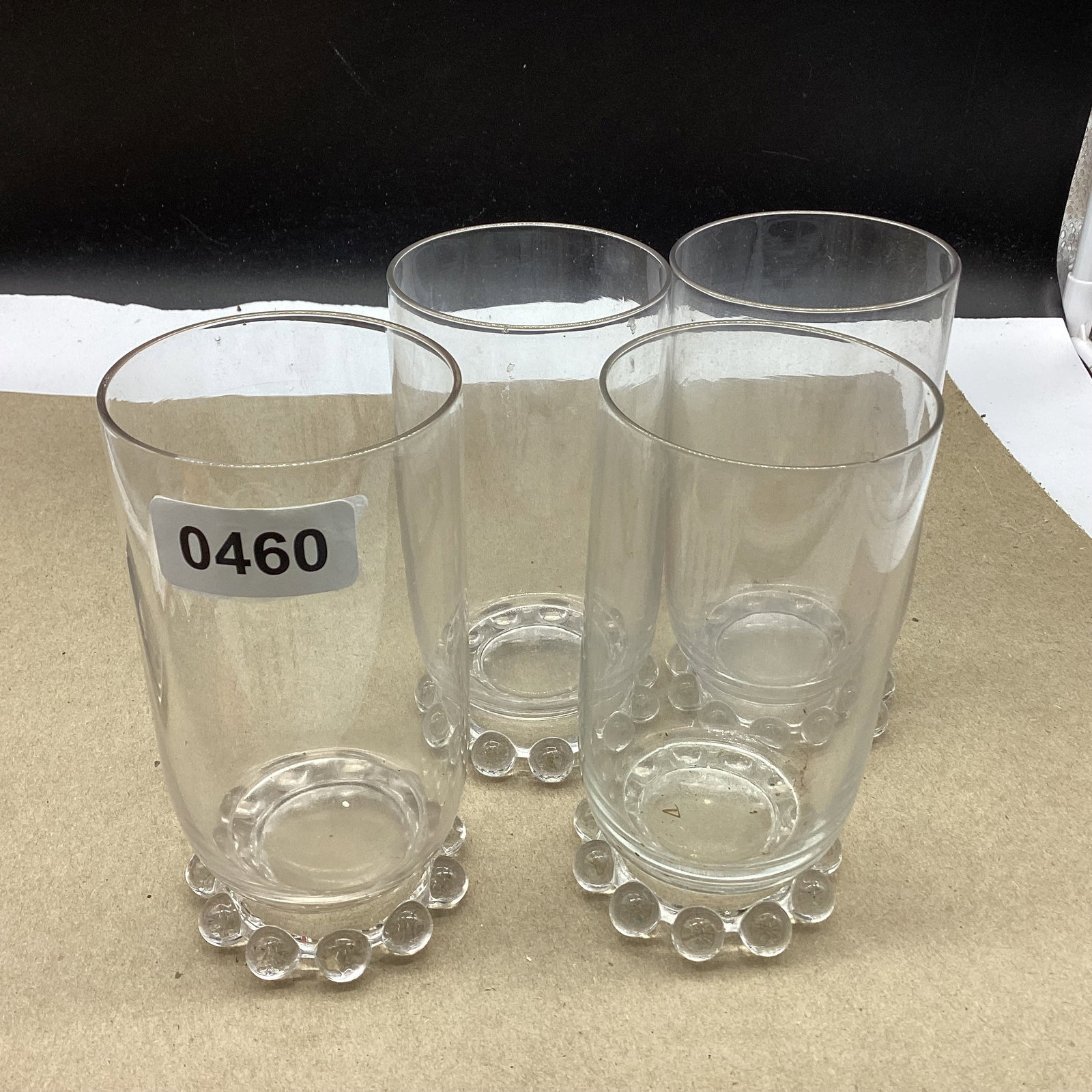 4 IMPERIAL CANDLEWICK TUMBLERS: 5 1/2" TALL GOOD SHAPE