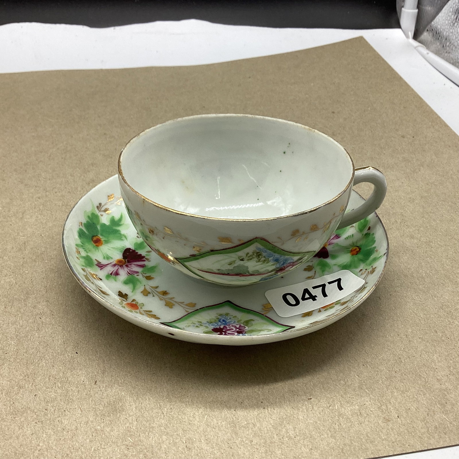 PORCELIAN CUP & SAUCER: GOOD SHAPE
