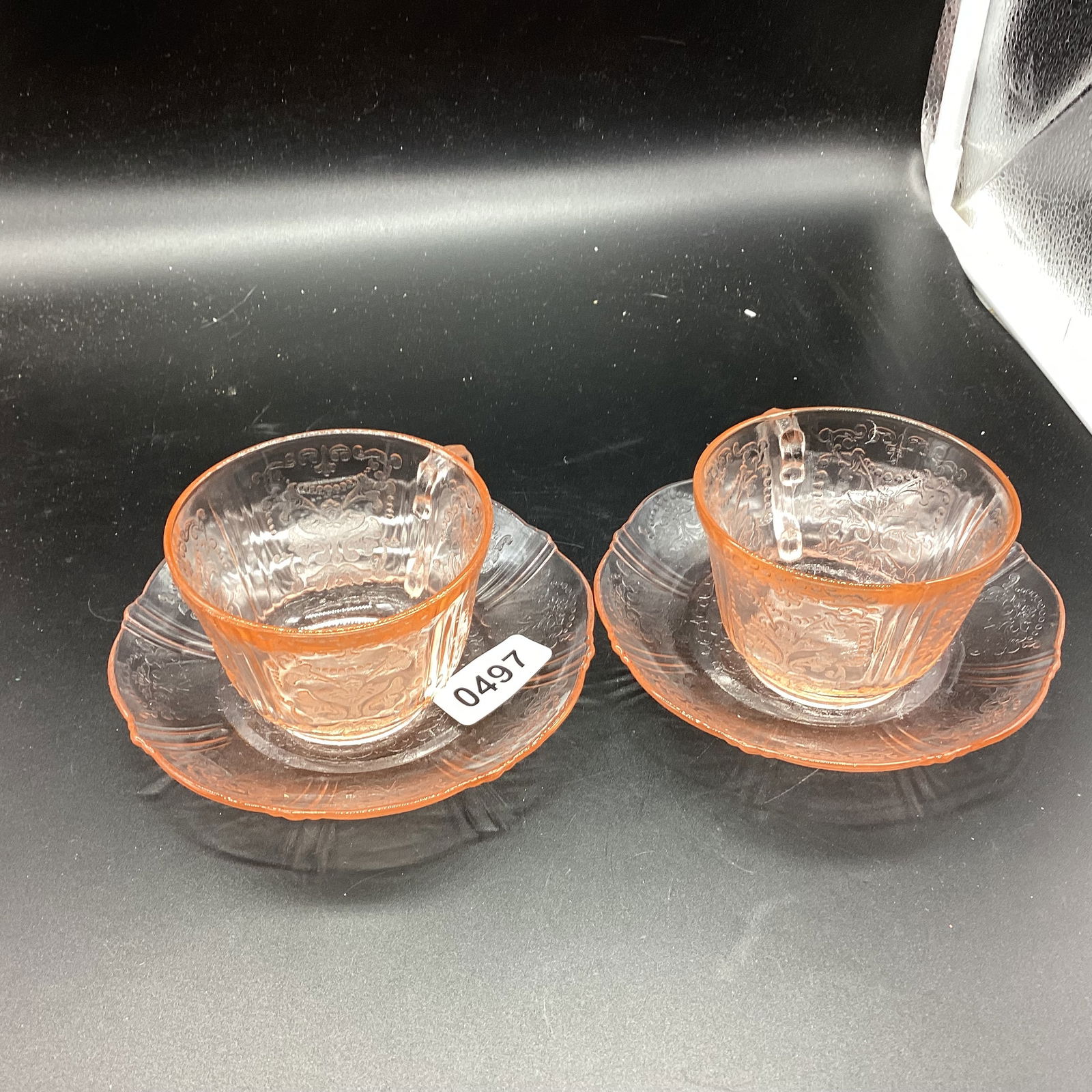 2 DEPRESSION AMERICAN SWEETHEART CUP & SAUCERS: GOOD SHAPE