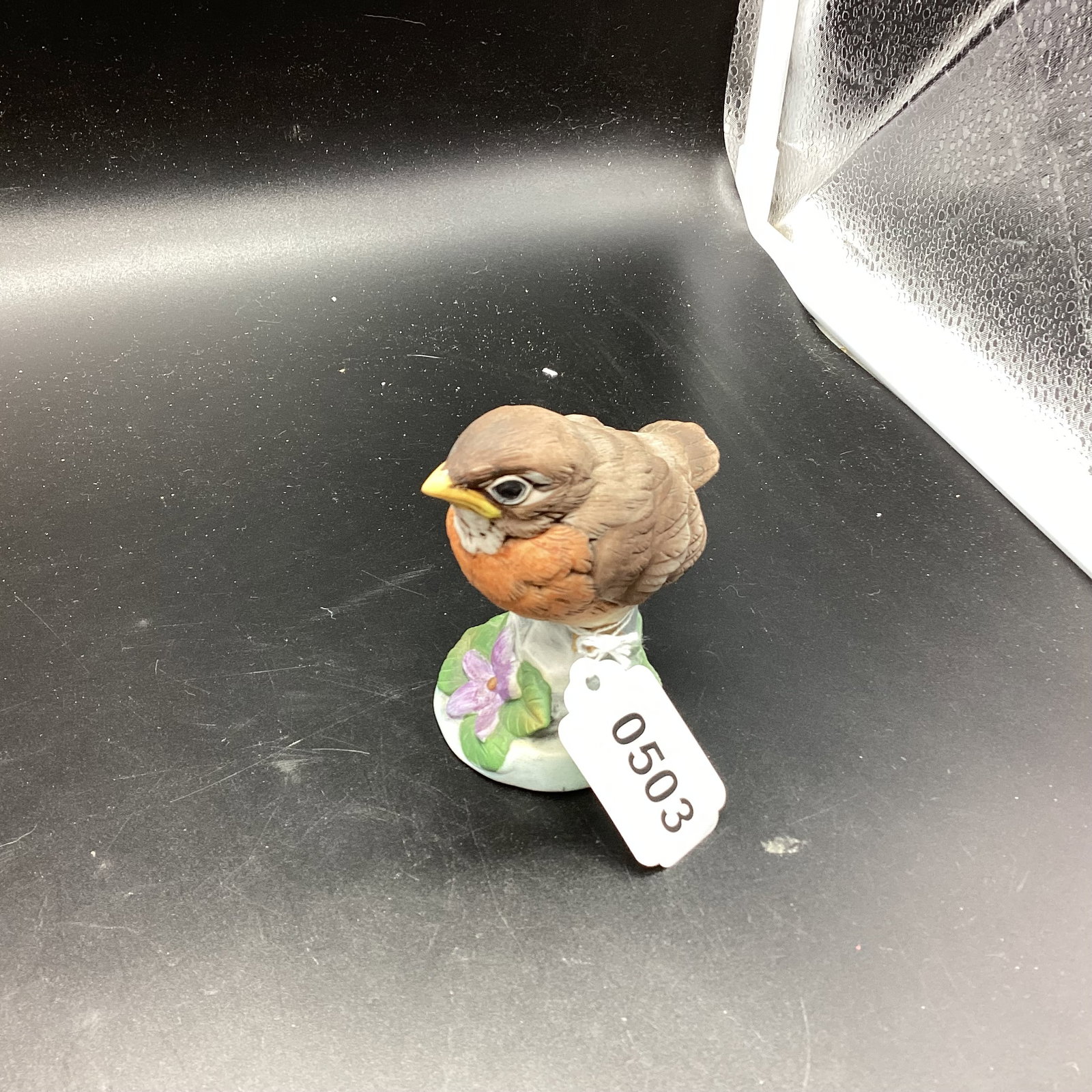 BISQUE BIRD FIGURINE: 3 3/4" TALL GOOD SHAPE