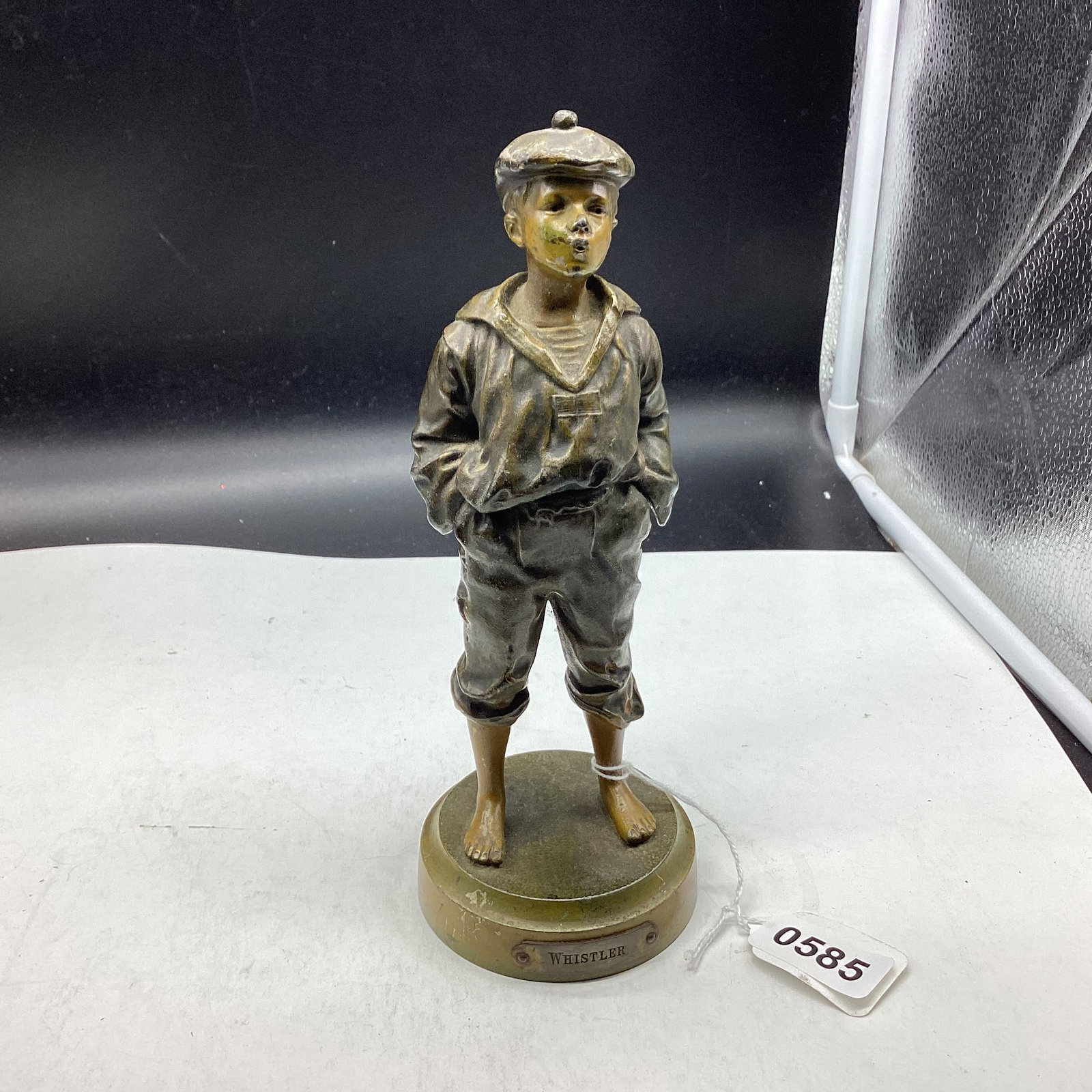 BRONZE REPICA THE WISTER SAILOR BOY FIGURINE: 9" TALL GOOD SHAPE