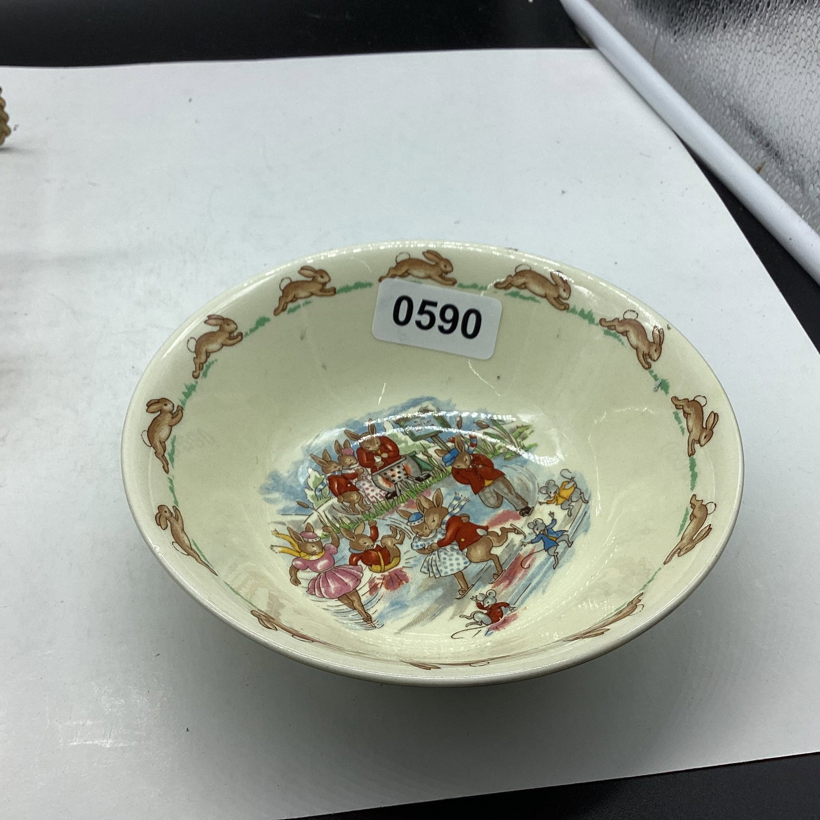 1934 ROYAL DOULTON BUNKY'S CHILD'S CEREAL BOWL: 6" WIDE GOOD SHAPE