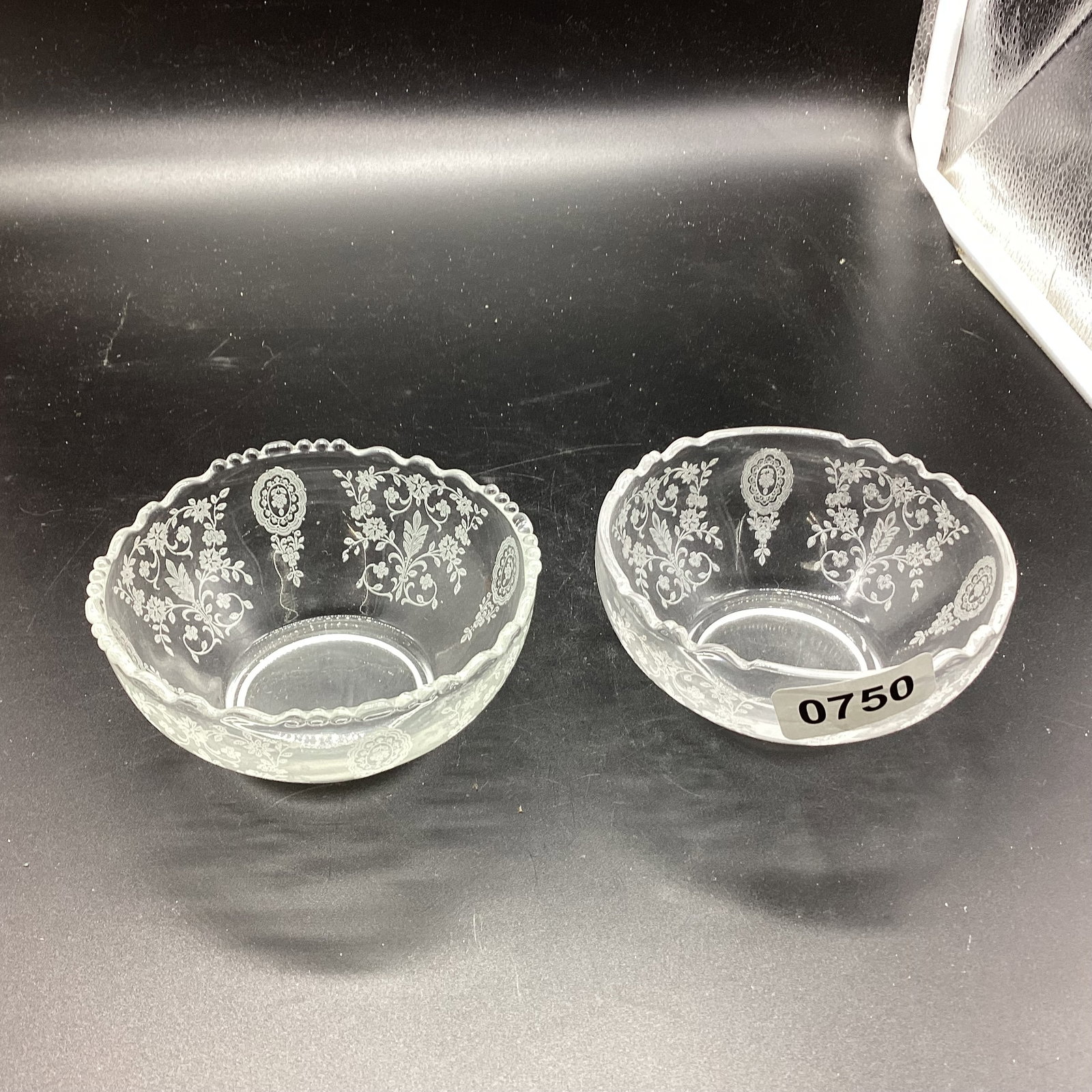 2 TIFFIN JUNE NIGHT BERRY BOWLS: 2 X 4 1/2 GOOD SHAPE