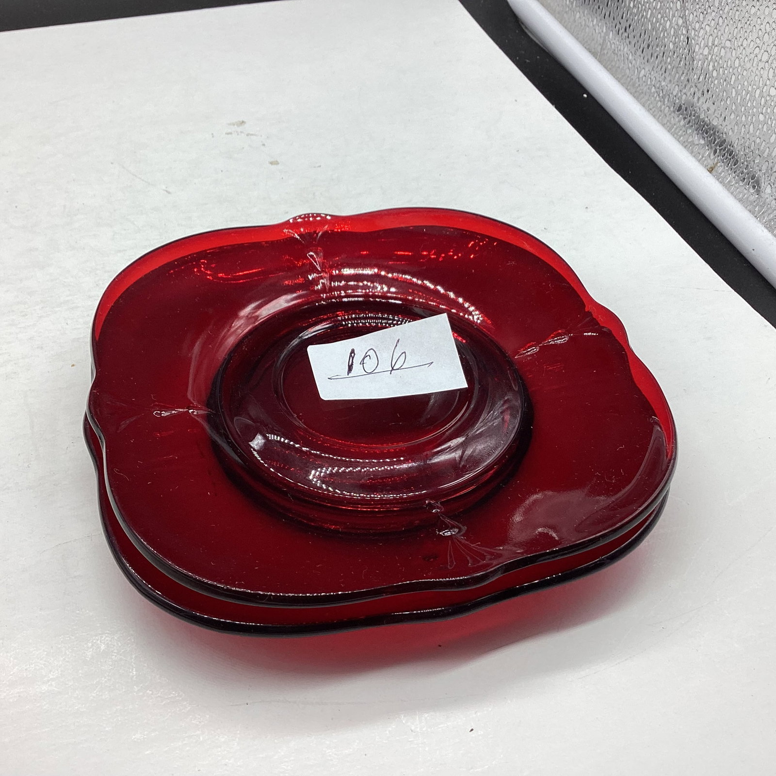 2 PADEN CITY CROW'S FOOT SAUCERS: GOOD SHAPE