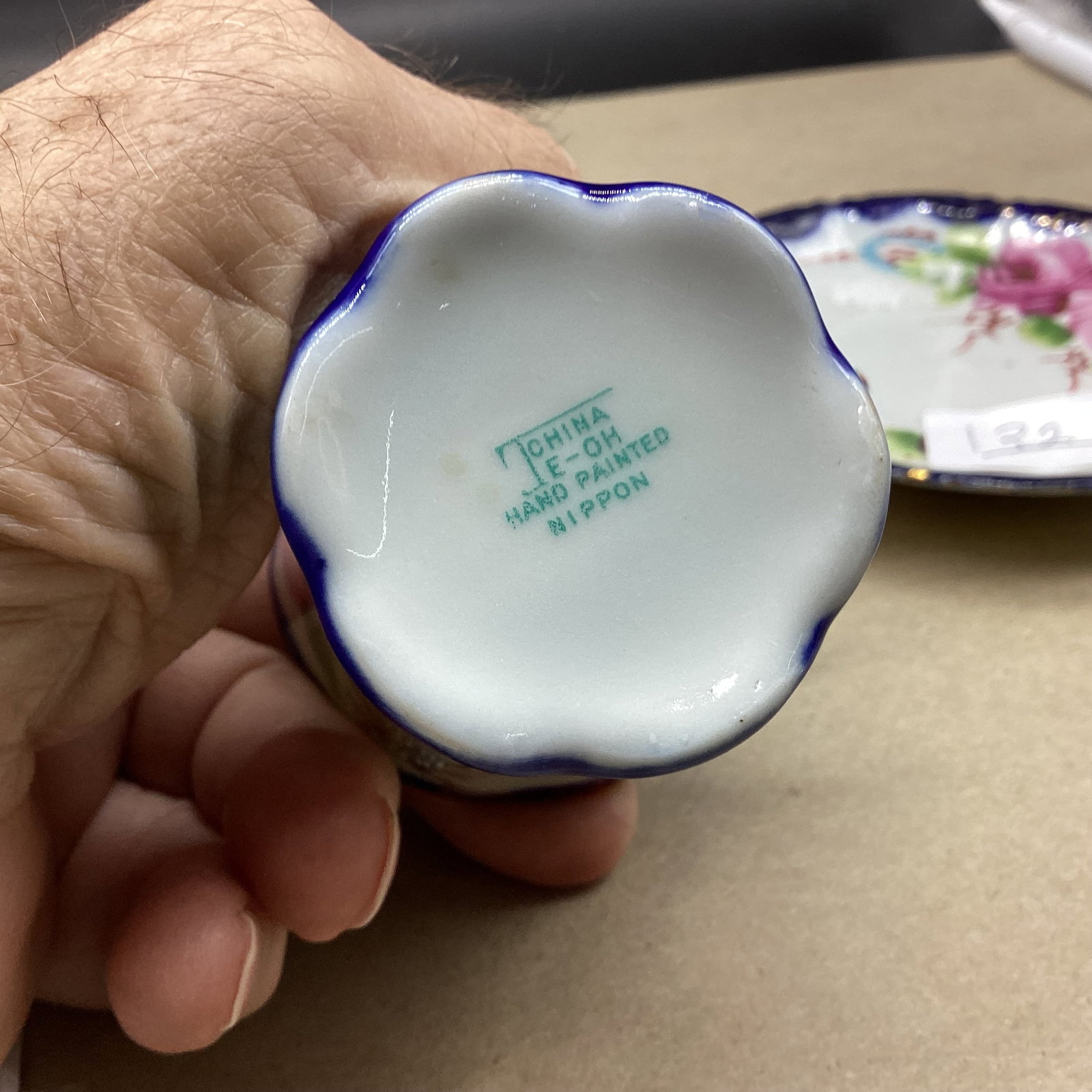 HAND PAINTED NIPPON DEMITASSIE CUP & SAUCER - 2